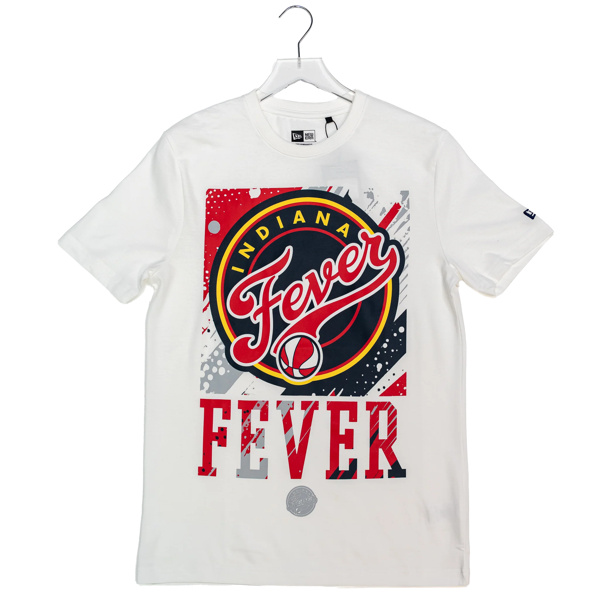 Adult Indiana Fever Primary Oversized Logo T-shirt in White by New Era 3 Adult Indiana Fever Primary Oversized Logo T-shirt in White by New Era