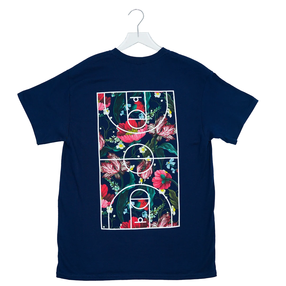 Adult Indiana Fever Floral Court T-shirt in Navy by Kur8ted