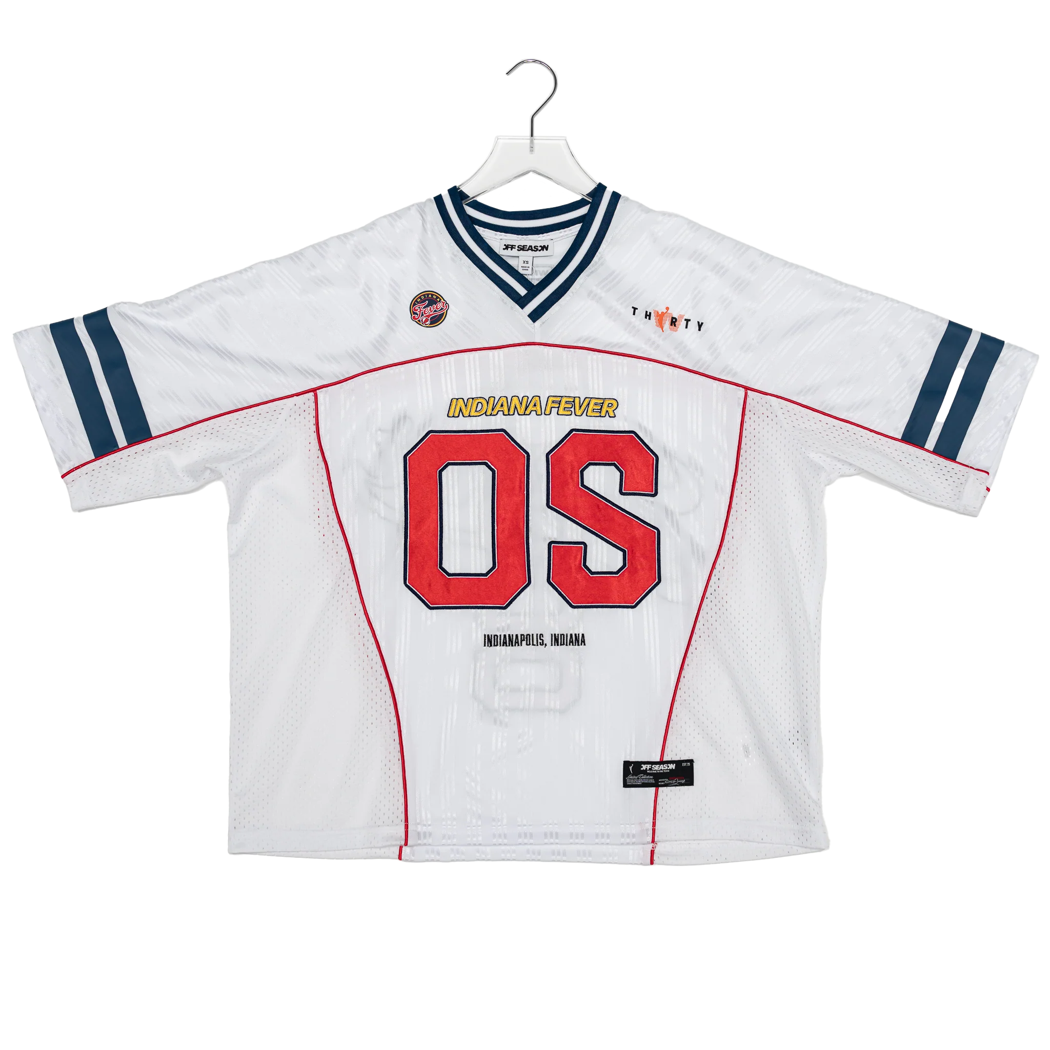 Women’s Indiana Fever Boxy Crop Jersey in White by OFF SEASON 1 Women’s Indiana Fever Boxy Crop Jersey in White by OFF SEASON