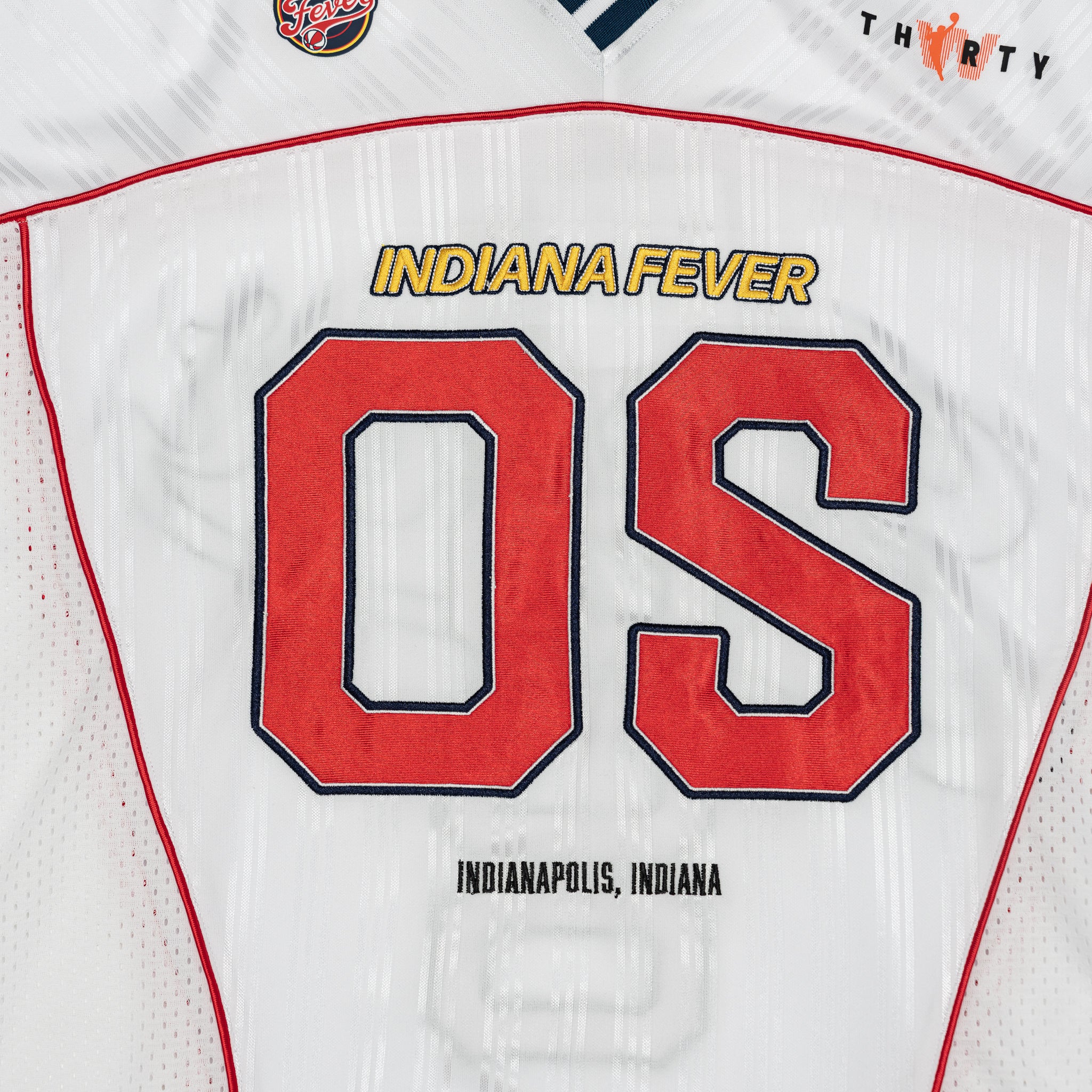 Women’s Indiana Fever Boxy Crop Jersey in White by OFF SEASON 4 Women’s Indiana Fever Boxy Crop Jersey in White by OFF SEASON