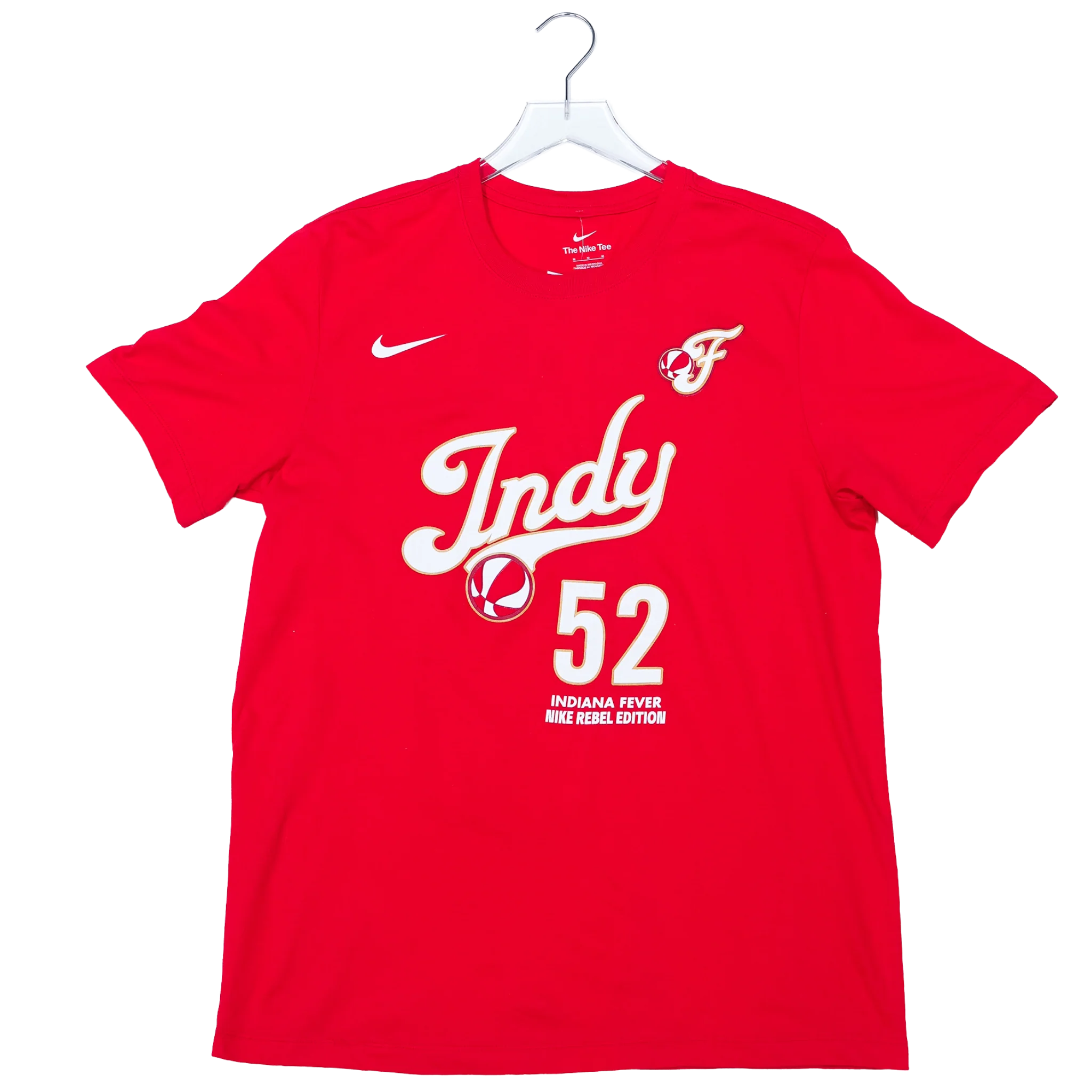 Adult Indiana Fever #52 Ty Harris 2026 Rebel Name and Number T-shirt in Red by Nike