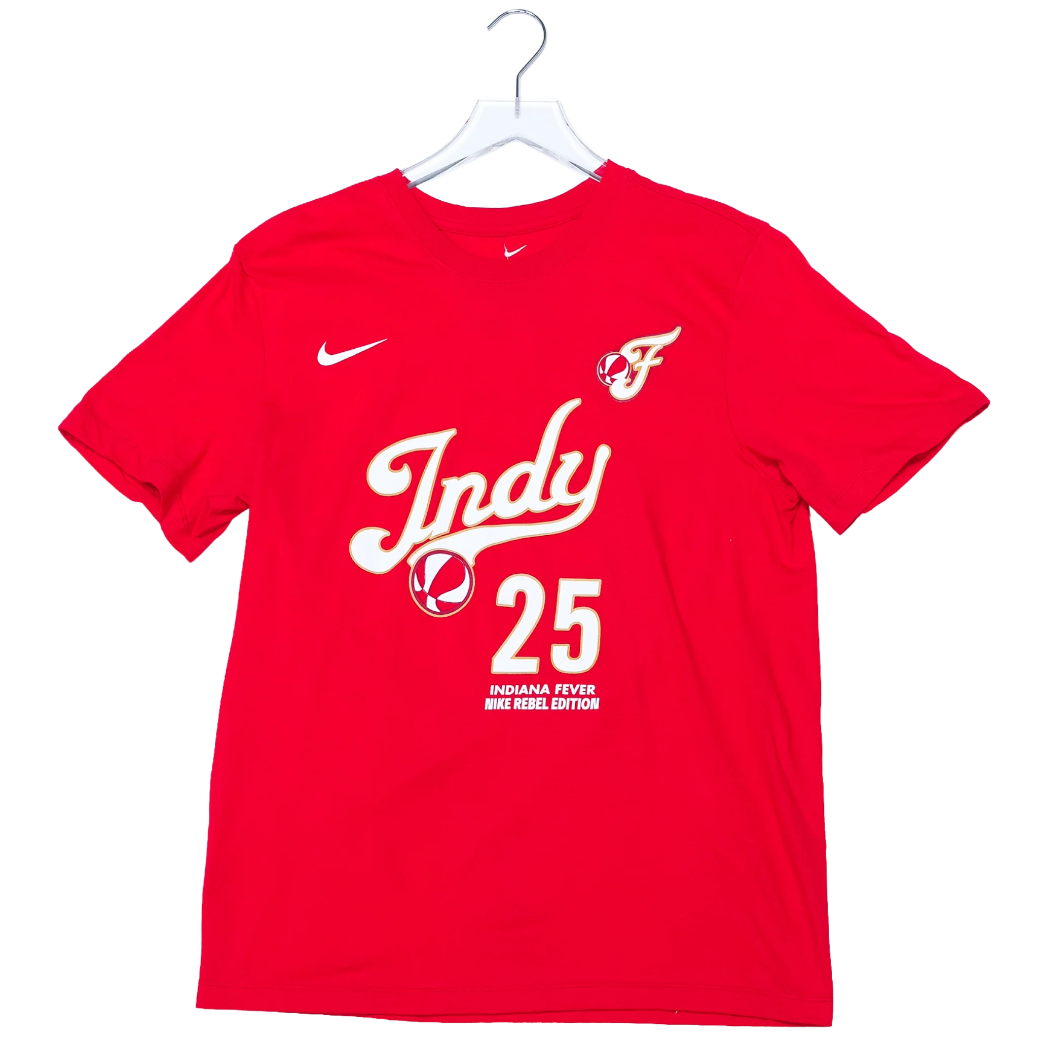 Adult Indiana Fever #25 Monique Billings 2026 Rebel Name and Number T-shirt in Red by Nike