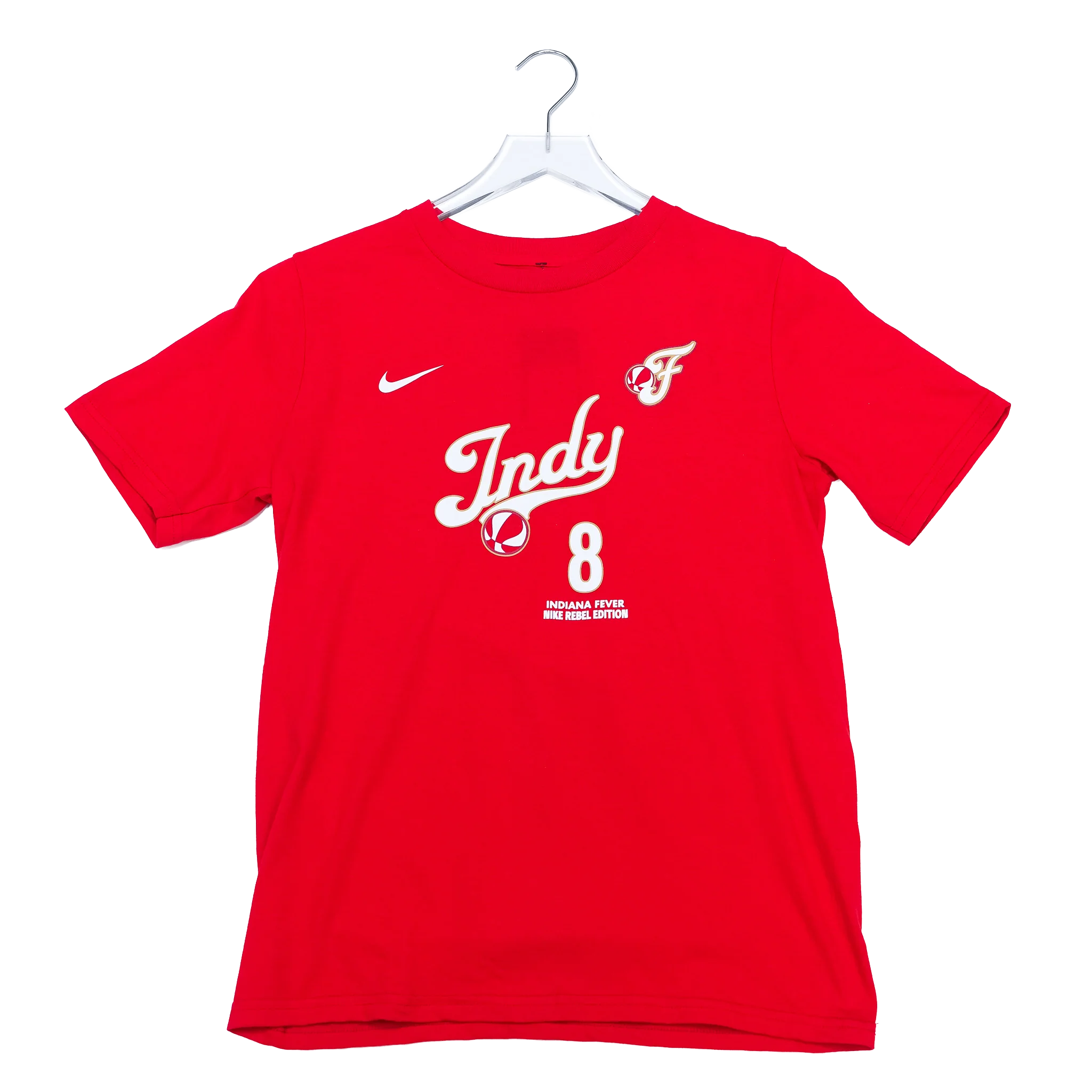 Youth Indiana Fever #8 Sophie Cunningham 2026 Rebel Name and Number T-shirt in Red by Nike 2 Youth Indiana Fever #8 Sophie Cunningham 2026 Rebel Name and Number T-shirt in Red by Nike