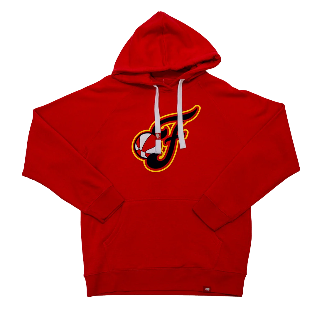 Adult Indiana Fever Secondary Logo Olsen Hooded Sweatshirt in Red by Sportiqe