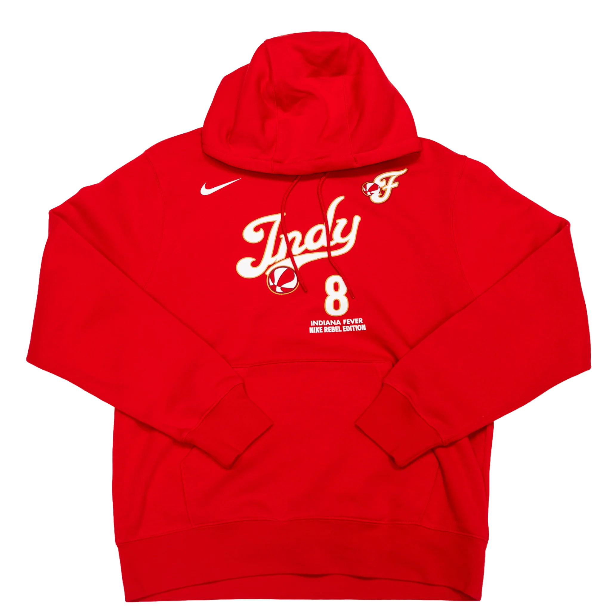 Adult Indiana Fever #8 Sophie Cunningham 2026 Rebel Name and Number Sweatshirt in Red by Nike