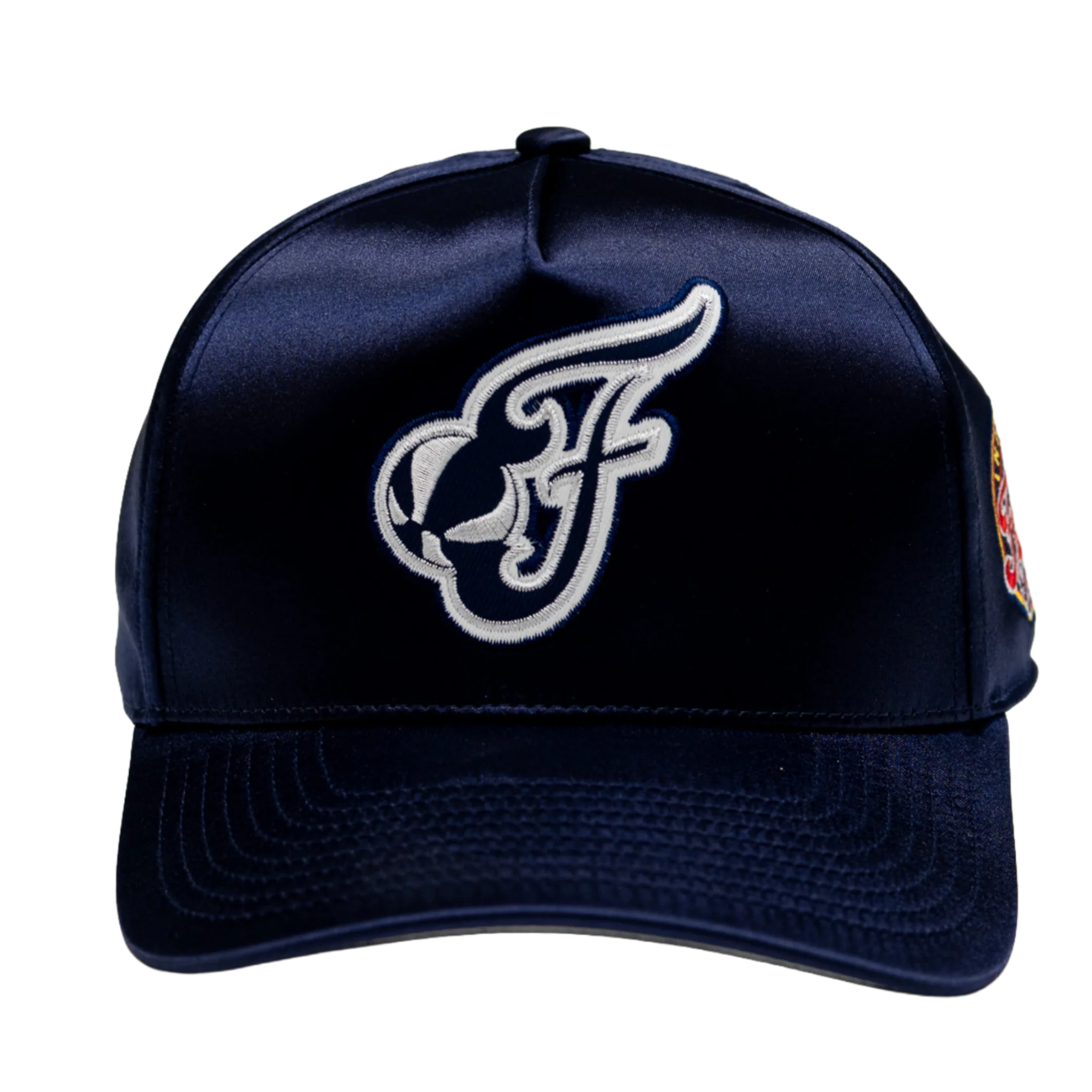 Adult Indiana Fever Satin Pro Pinch Snapback Hat in Navy by Mitchell & Ness