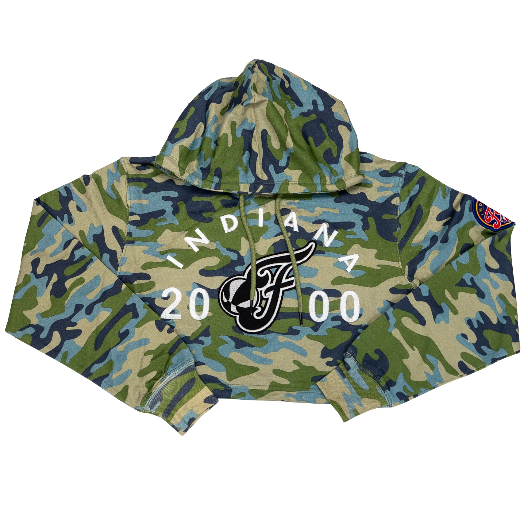 Women's Indiana Fever Camo Cropped Hooded Sweatshirt in Camo by FISLL