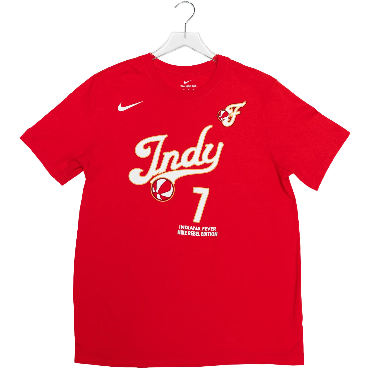 Adult Indiana Fever #7 Aliyah Boston 2026 Rebel Name and Number T-Shirt in Red by Nike