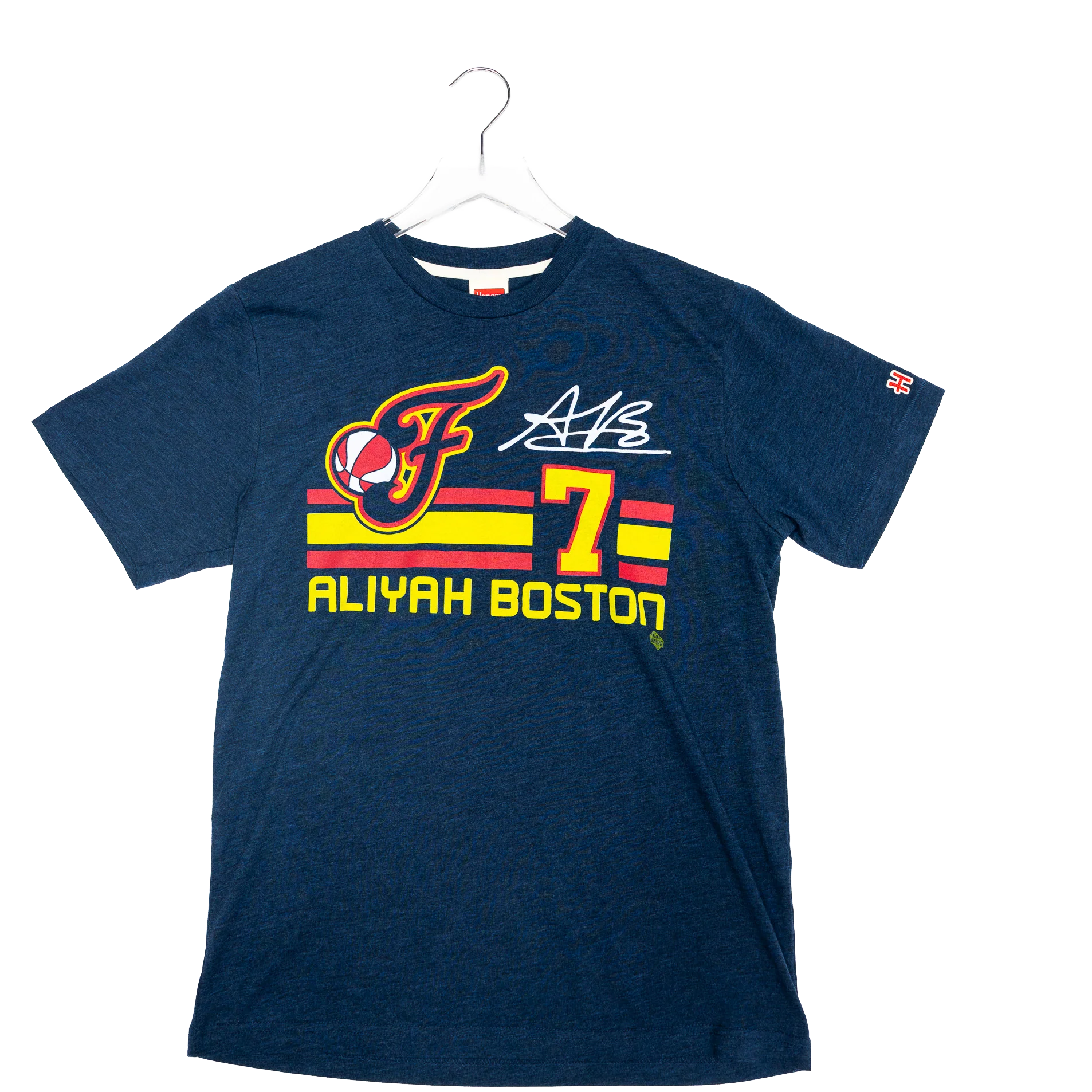 Adult Indiana Fever #7 Aliyah Boston Name and Number T-shirt in Navy by Homage