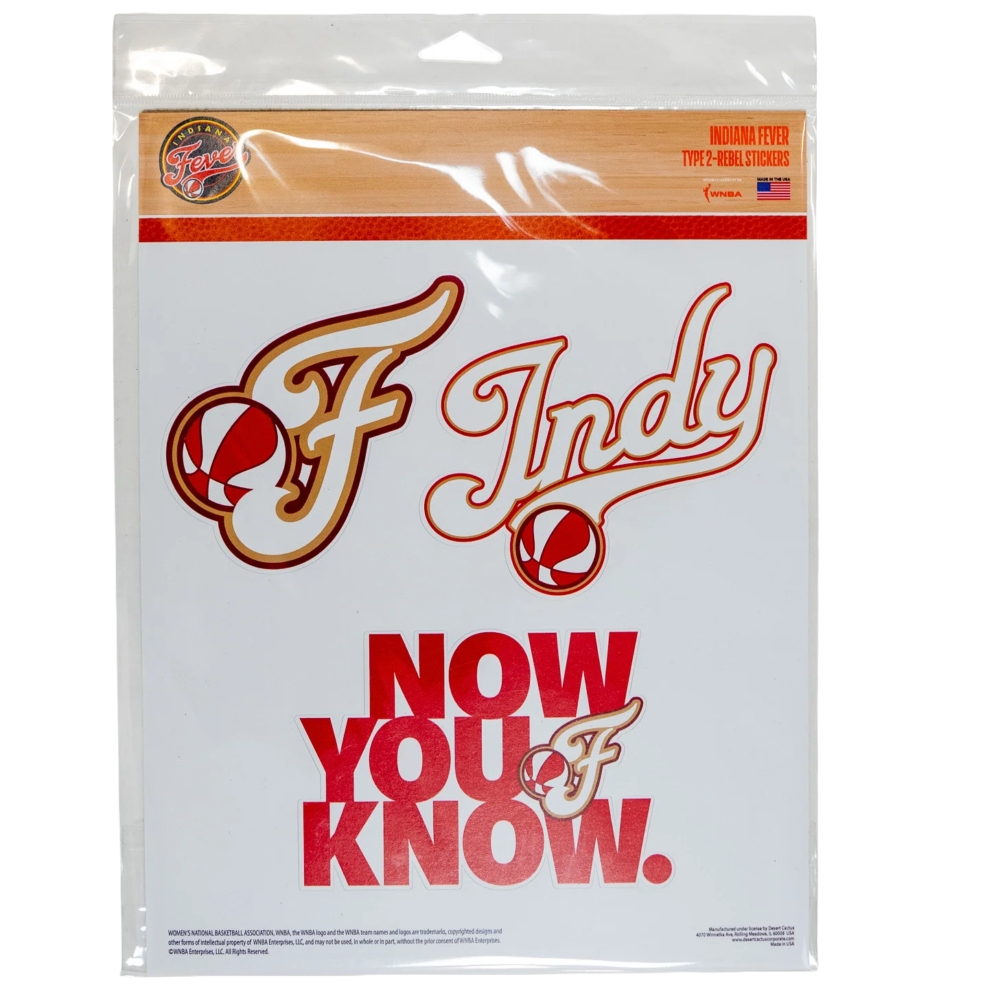 Indiana Fever 3 Pack 2026 Rebel Decal Sheet in Red by Desert Cactus