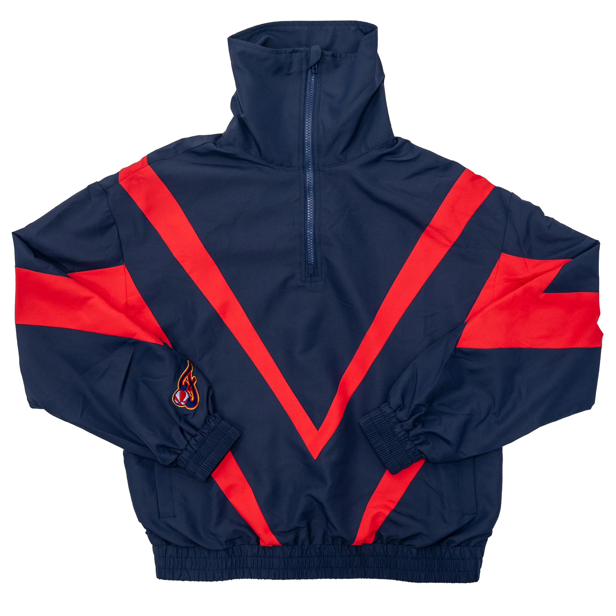 Women's Indiana Fever 1/4 Zip Rip Stop Chevron Jacket in Navy by Terez