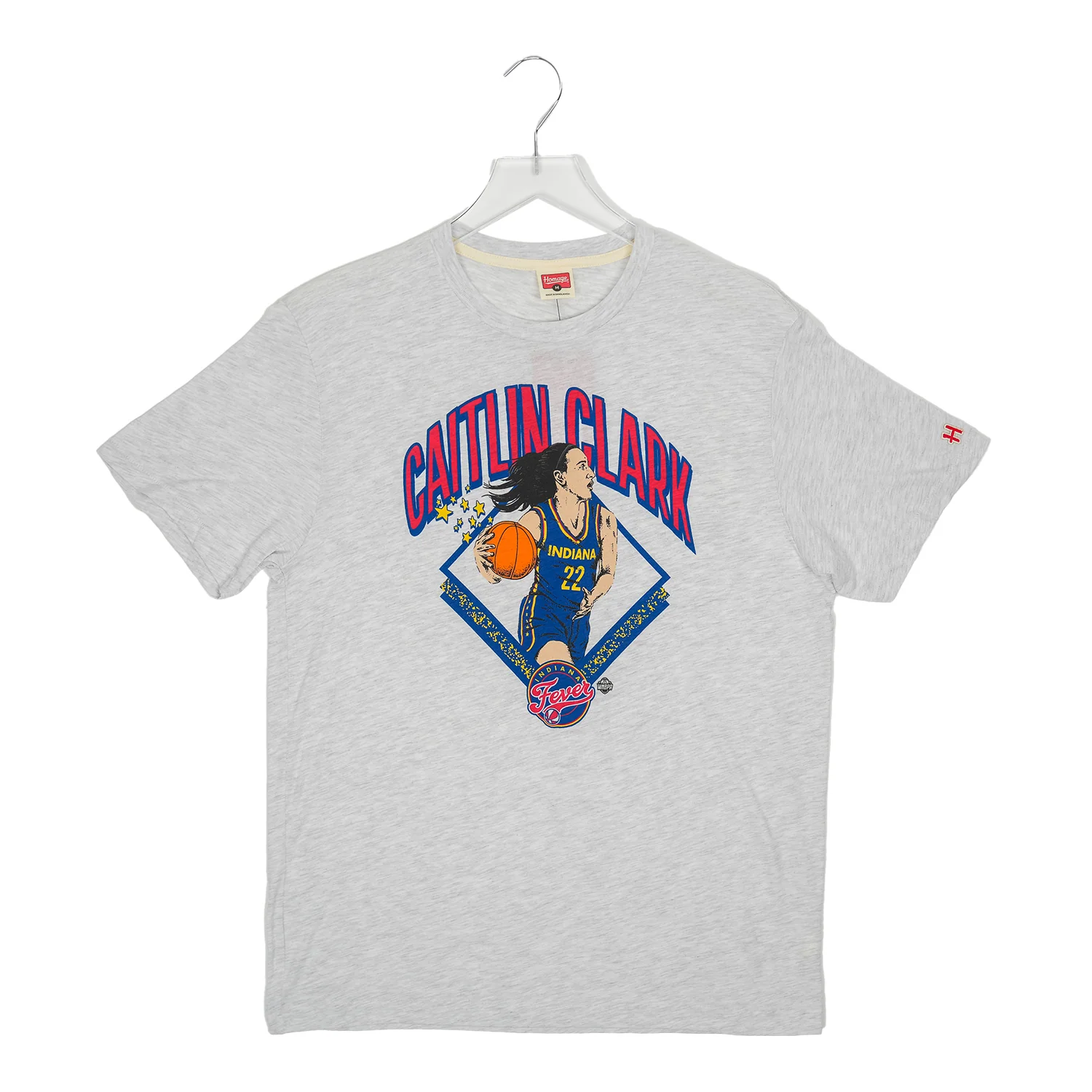 Adult Indiana Fever #22 Caitlin Clark T-shirt in Grey by Homage 2 Adult Indiana Fever #22 Caitlin Clark T-shirt in Grey by Homage