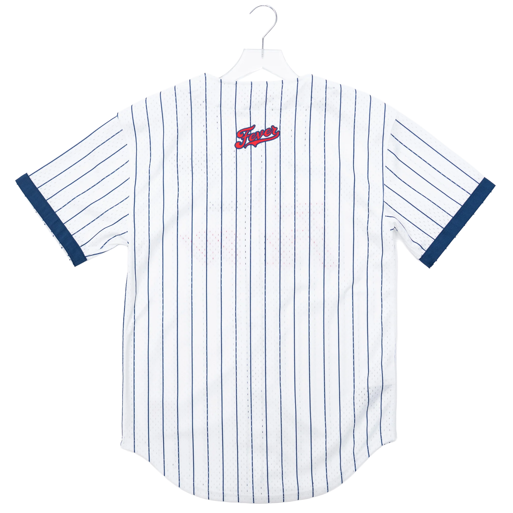Adult Indiana Fever Head Coach Striped Baseball Jersey in White by Mitchell & Ness