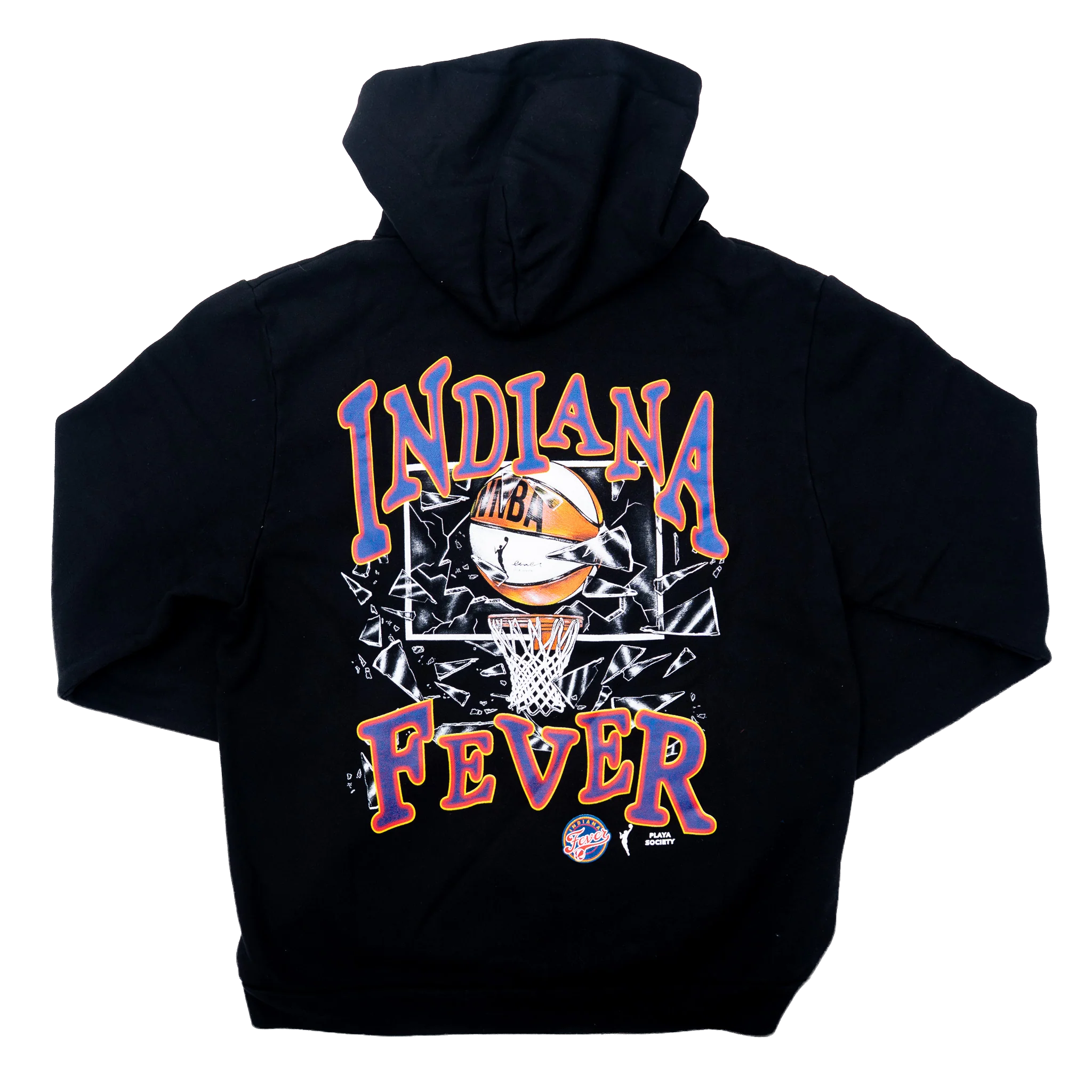 Adult Indiana Fever Shatter Hooded Fleece in Black by Playa Society