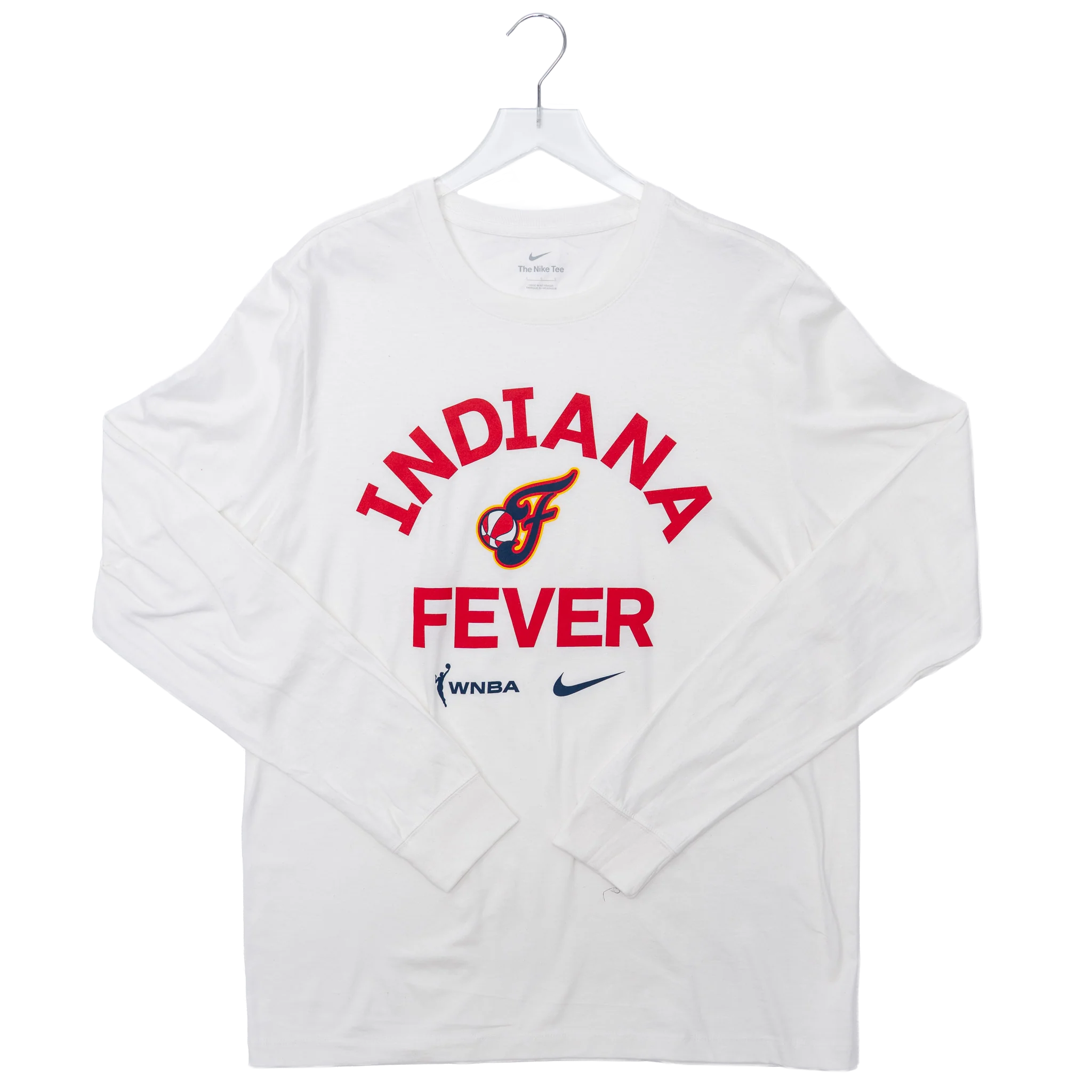 Adult Indiana Fever Arched Name Drop Long-Sleeve Shirt in White by Nike 1 Adult Indiana Fever Arched Name Drop Long-Sleeve Shirt in White by Nike