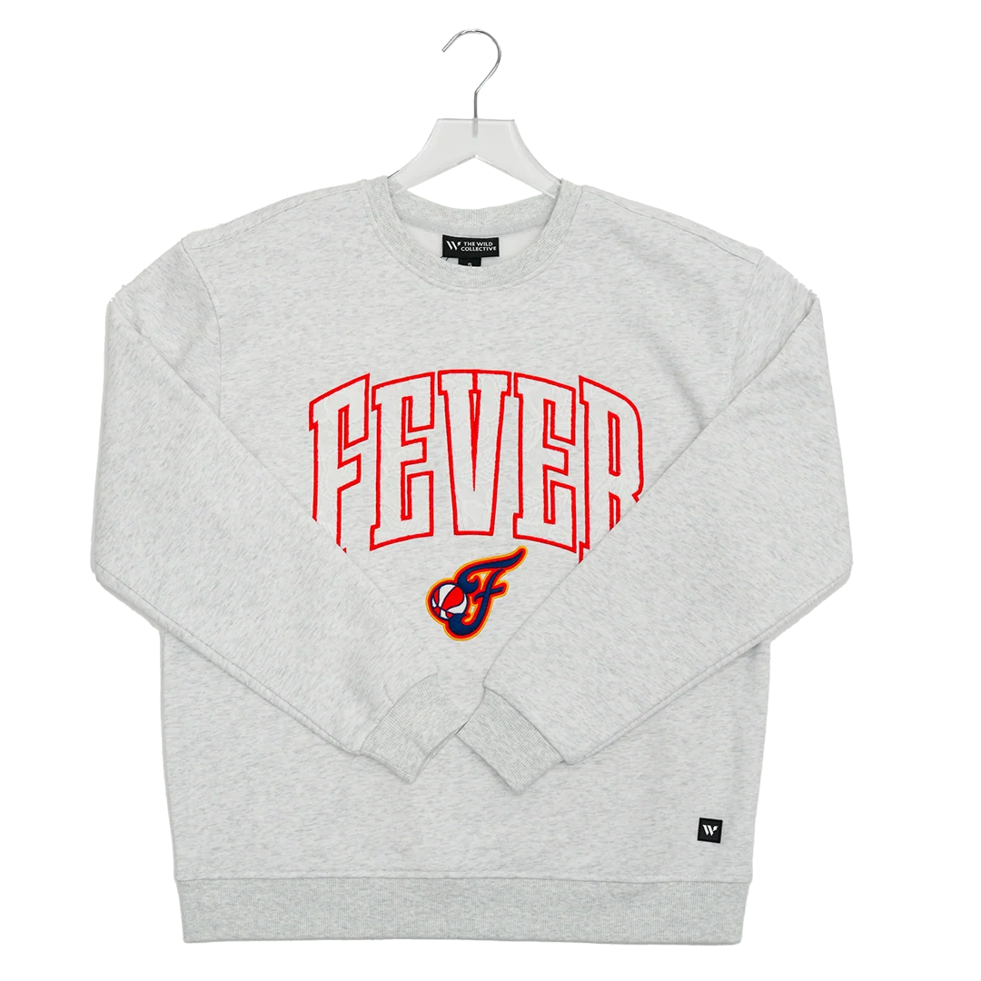 Women's Indiana Fever Lace Crewneck Sweatshirt in Heather Grey by Wild Collective 1 Women's Indiana Fever Lace Crewneck Sweatshirt in Heather Grey by Wild Collective