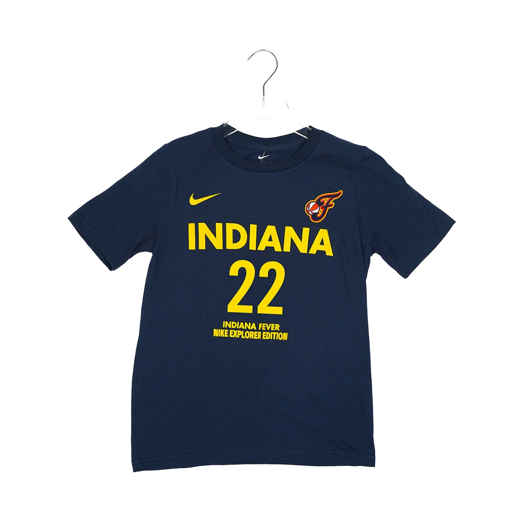 Infant Indiana Fever #22 Caitlin Clark Explorer Name and Number T-shirt in Navy by Nike