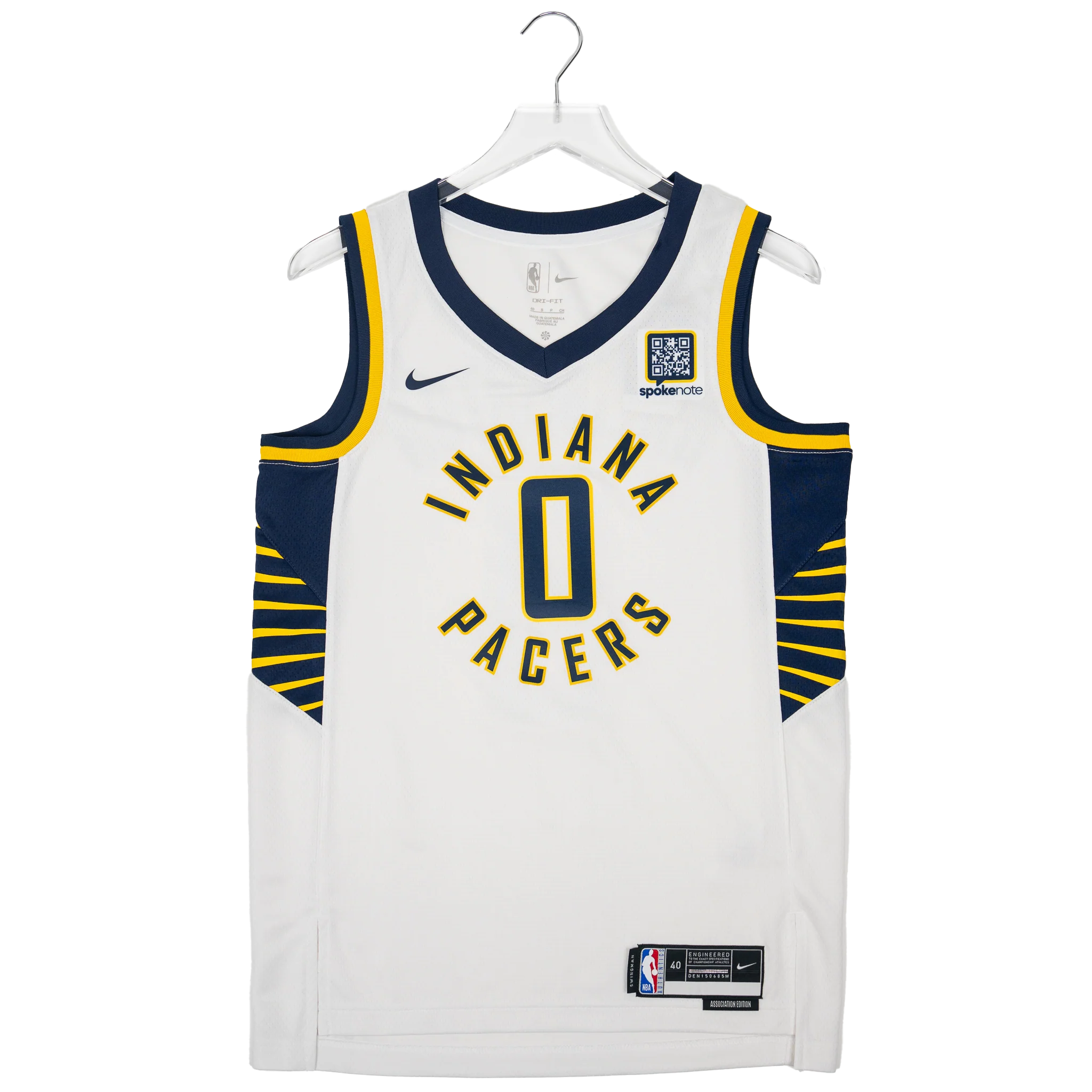 Adult Indiana Pacers #0 Tyrese Haliburton Association Swingman Jersey in White by Nike 2 Adult Indiana Pacers #0 Tyrese Haliburton Association Swingman Jersey in White by Nike