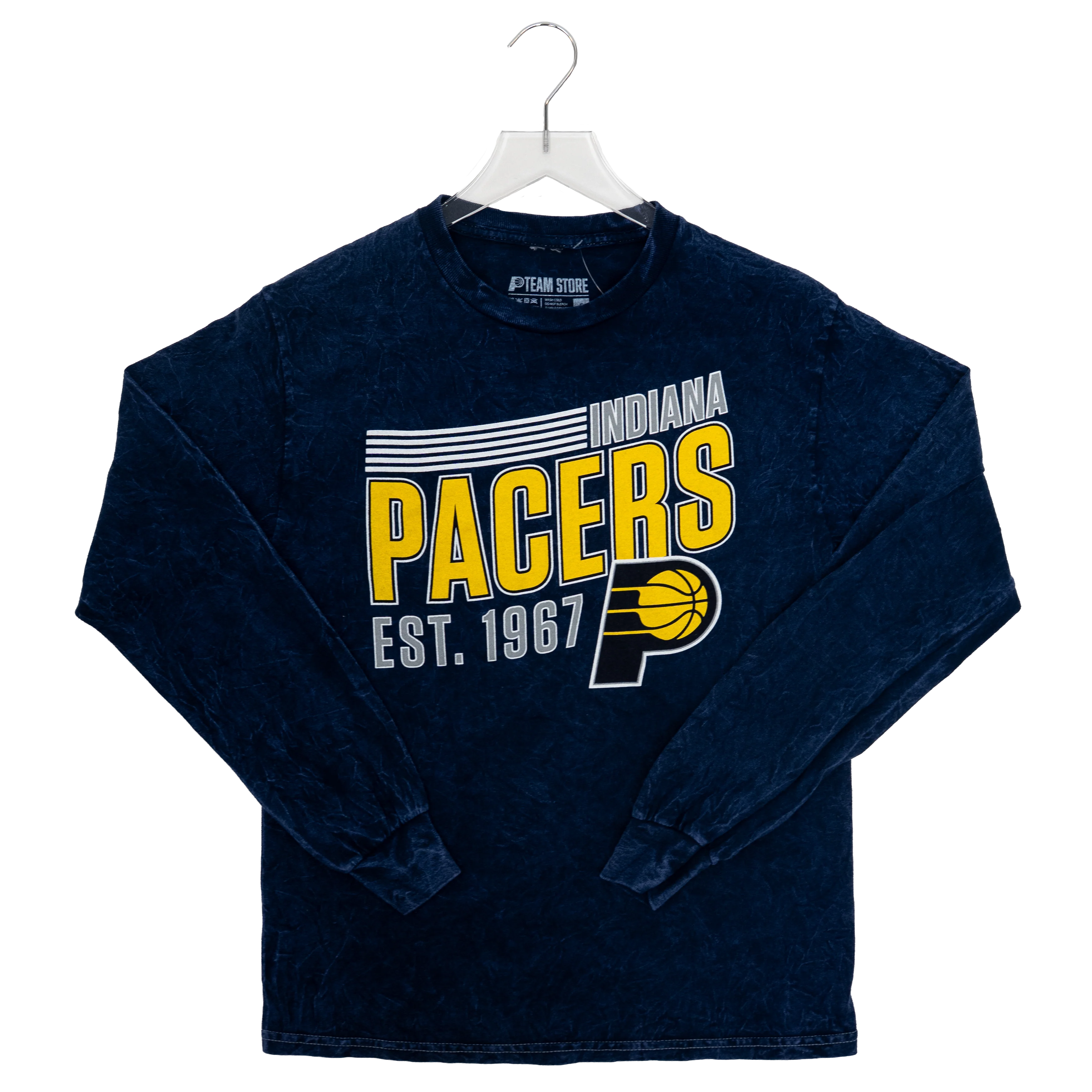 Adult Indiana Pacers Vintage Washed Long-Sleeve Shirt in Navy by Pacers Team Store 1 Adult Indiana Pacers Vintage Washed Long-Sleeve Shirt in Navy by Pacers Team Store