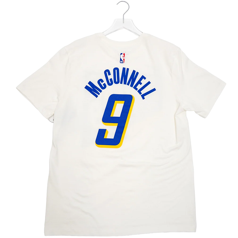 Adult Indiana Pacers 25-26 CITY EDITION #9 T.J. McConnell Name and Number T-shirt in White by Nike