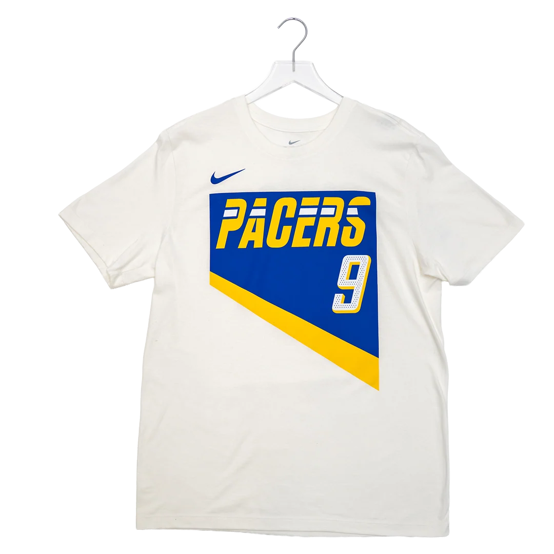 Adult Indiana Pacers 25-26 CITY EDITION #9 T.J. McConnell Name and Number T-shirt in White by Nike