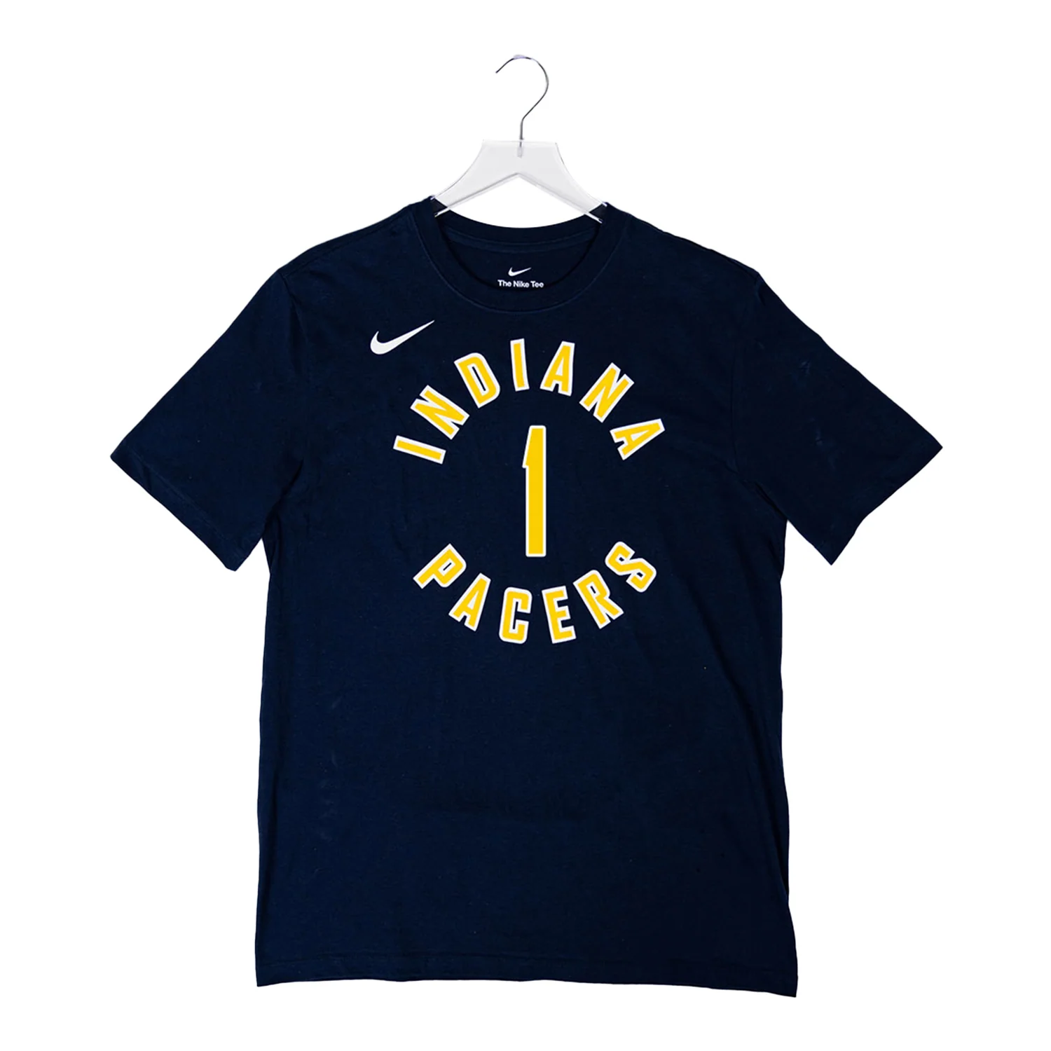 Adult Indiana Pacers #1 Obi Toppin Icon Name and Number T-shirt in Navy by Nike