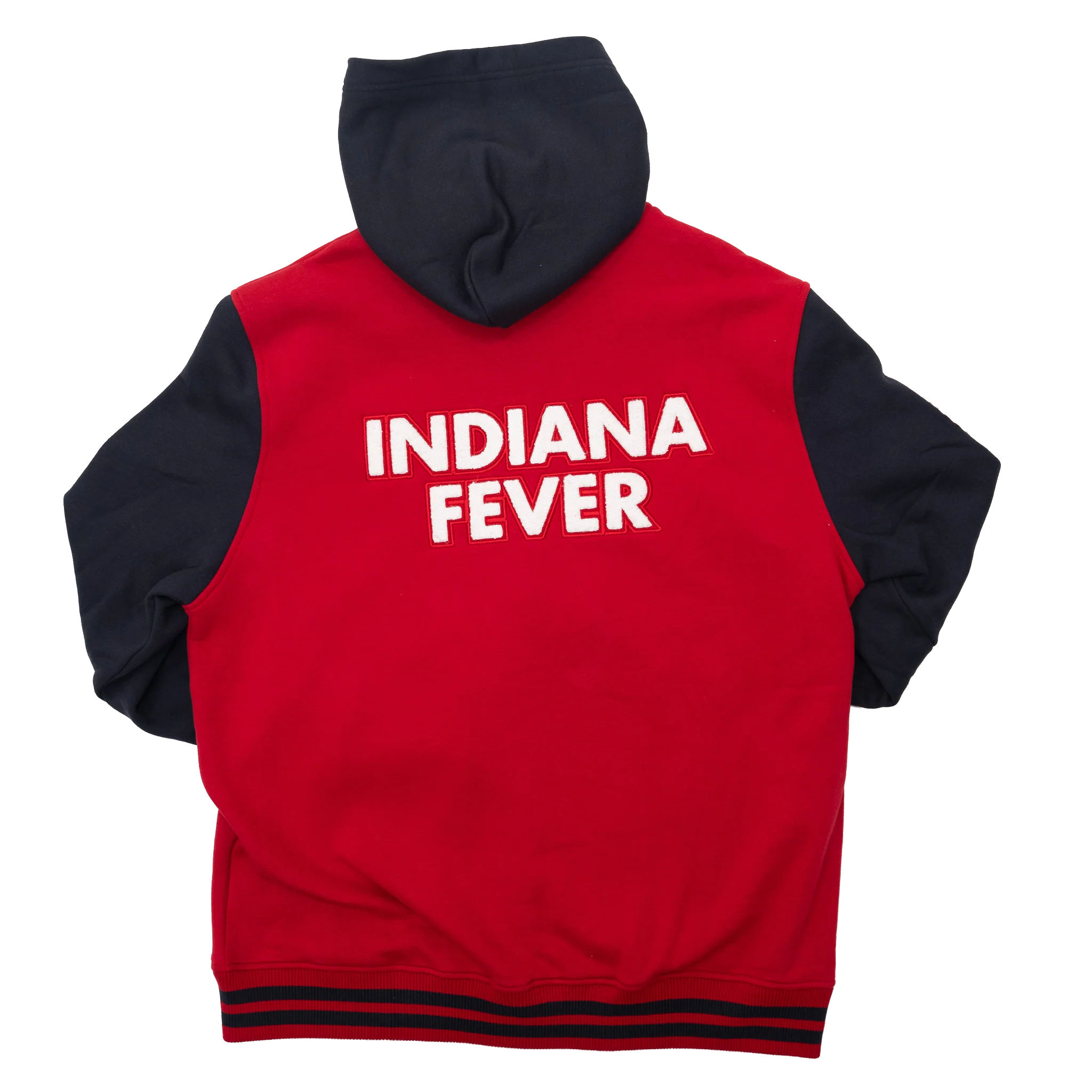 Adult Indiana Fever Chenille Patch Full-Zip Hooded Sweatshirt in Red by New Era
