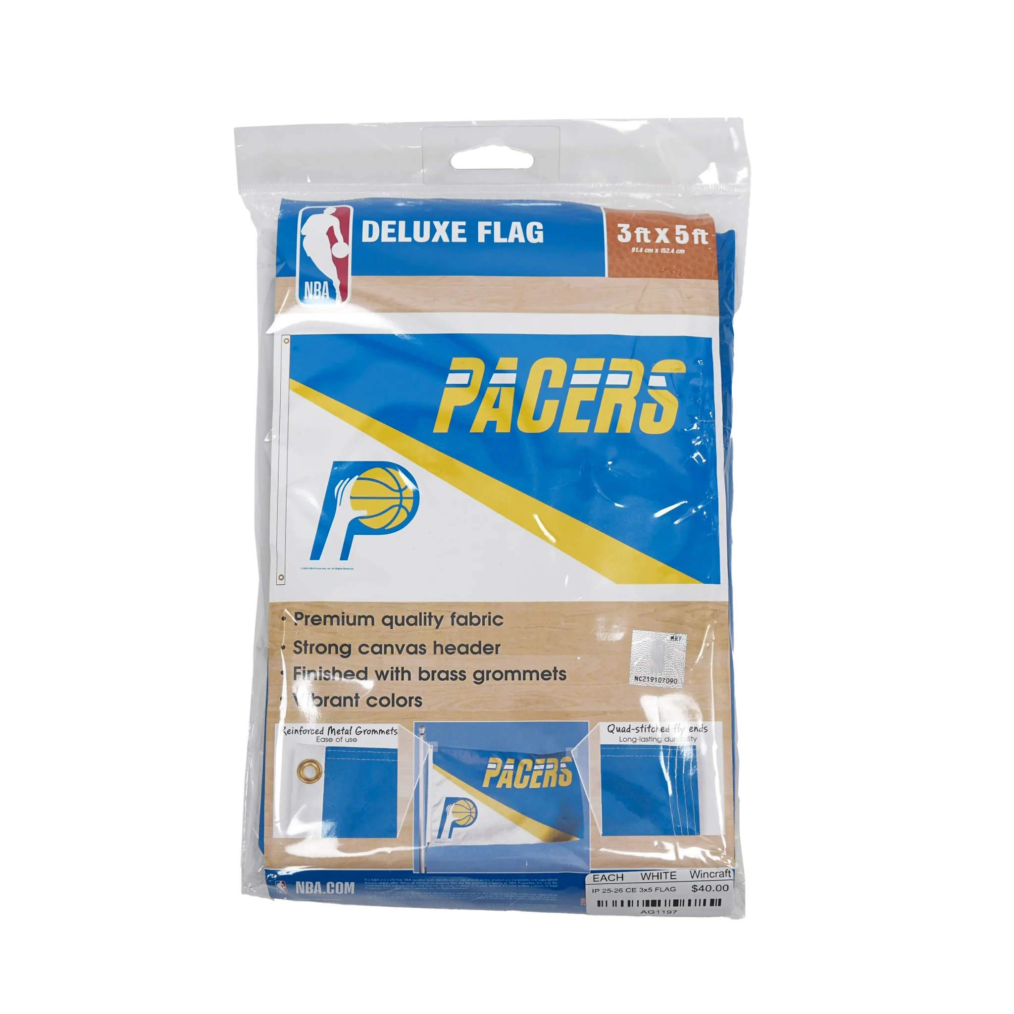 Indiana Pacers 25-26' CITY EDITION 3x5 Flag in White by Wincraft