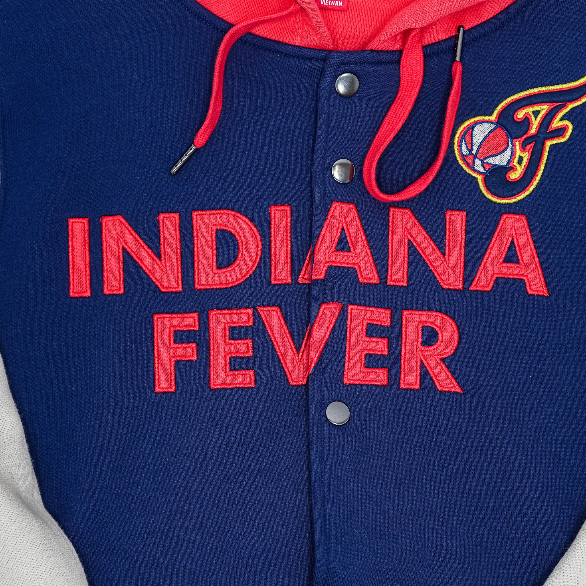 Adult Indiana Fever Courtside Fleece Full-Zip Jacket in Navy by Mitchell & Ness