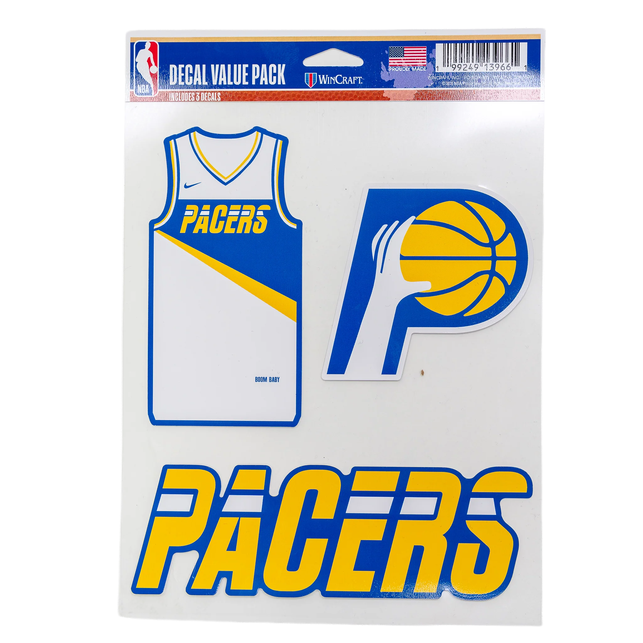 Indiana Pacers 25-26' CITY EDITION 3 Pack Decal in White by Wincraft
