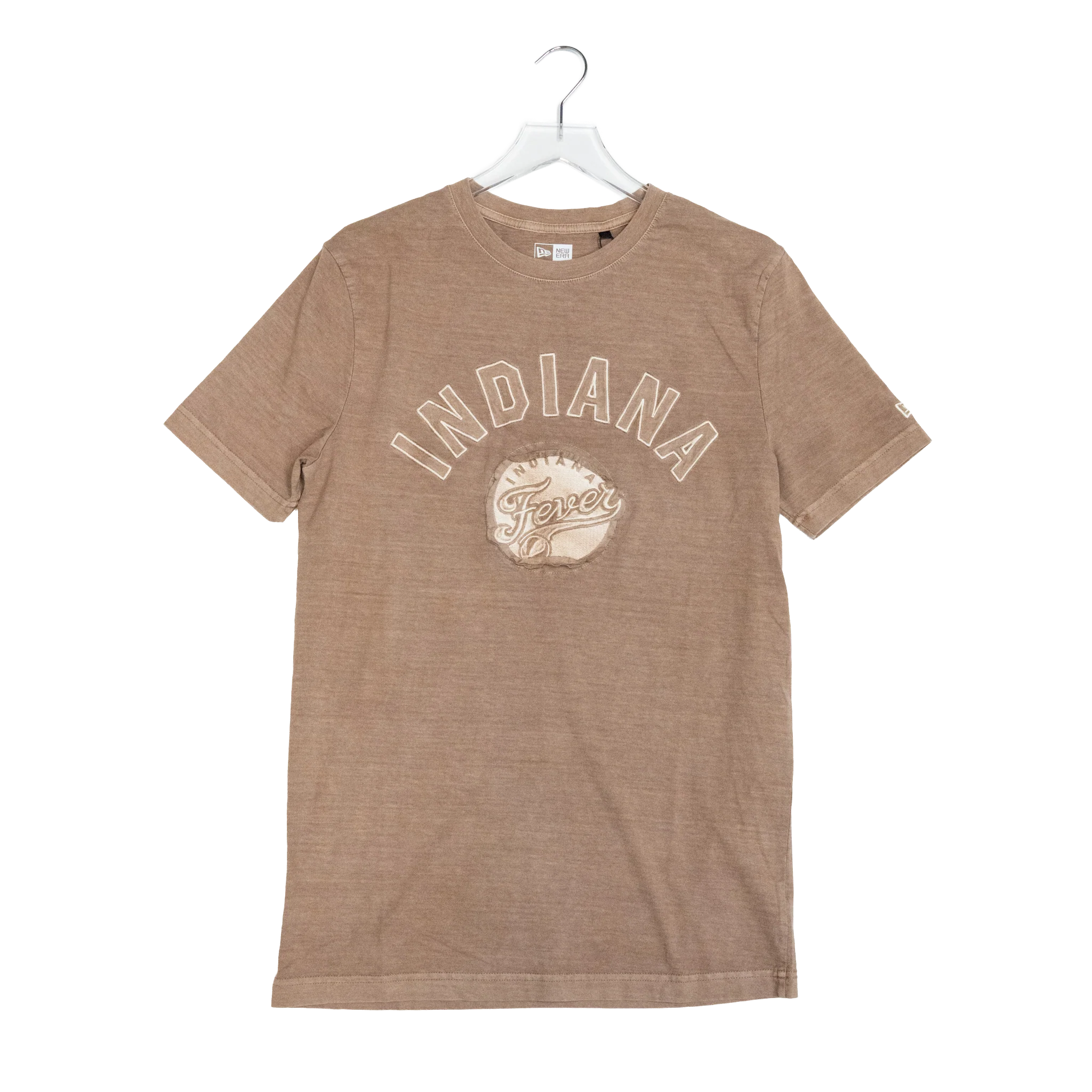 Adult Indiana Fever Tonal Wordmark Pigment Dyed T-shirt in Tan by New Era