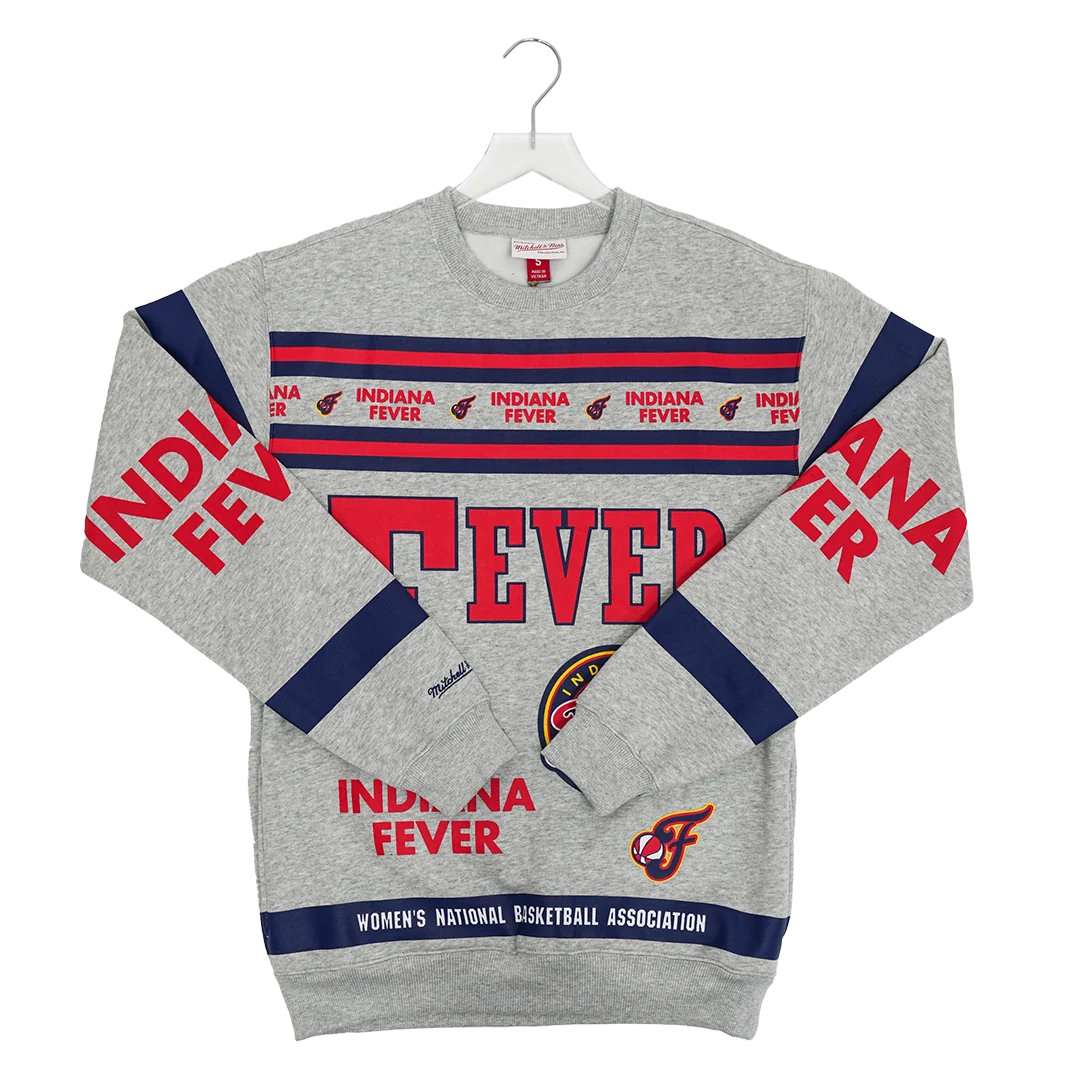 Adult Indiana Fever All Over Print Crewneck Sweatshirt in Grey by Mitchell & Ness 1 Adult Indiana Fever All Over Print Crewneck Sweatshirt in Grey by Mitchell & Ness