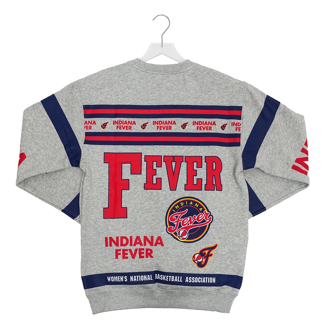 Adult Indiana Fever All Over Print Crewneck Sweatshirt in Grey by Mitchell & Ness 2 Adult Indiana Fever All Over Print Crewneck Sweatshirt in Grey by Mitchell & Ness