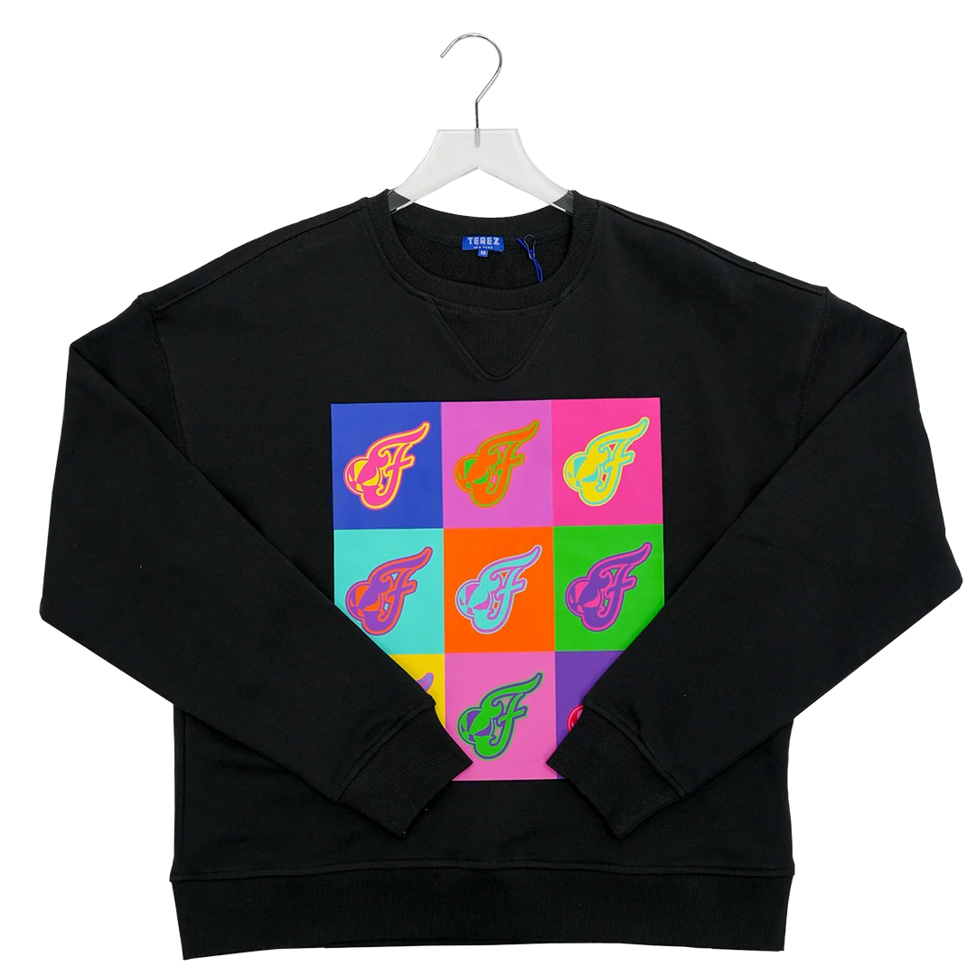 Women's Indiana Fever Neon Technicolor Crewneck Sweatshirt in Black by Terez