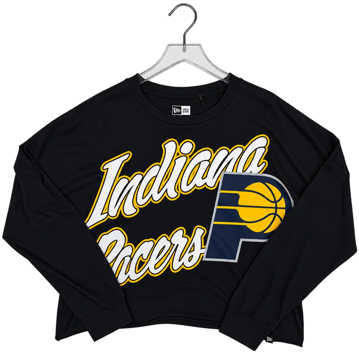 Women's Indiana Pacers Fan Boxy Long-Sleeve Shirt in Navy by New Era