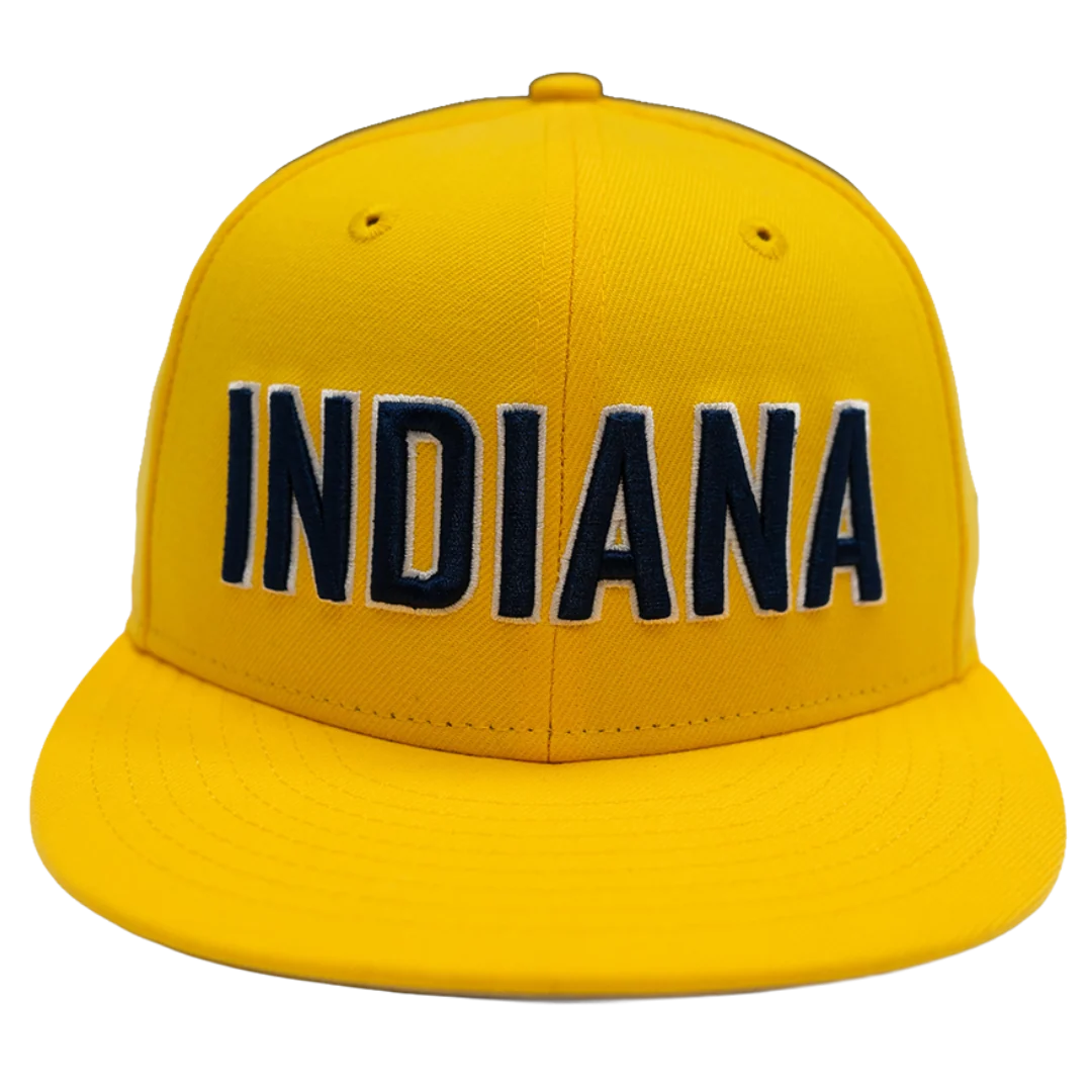 Adult Indiana Pacers Wordmark 9FIFTY Hat in Gold by New Era