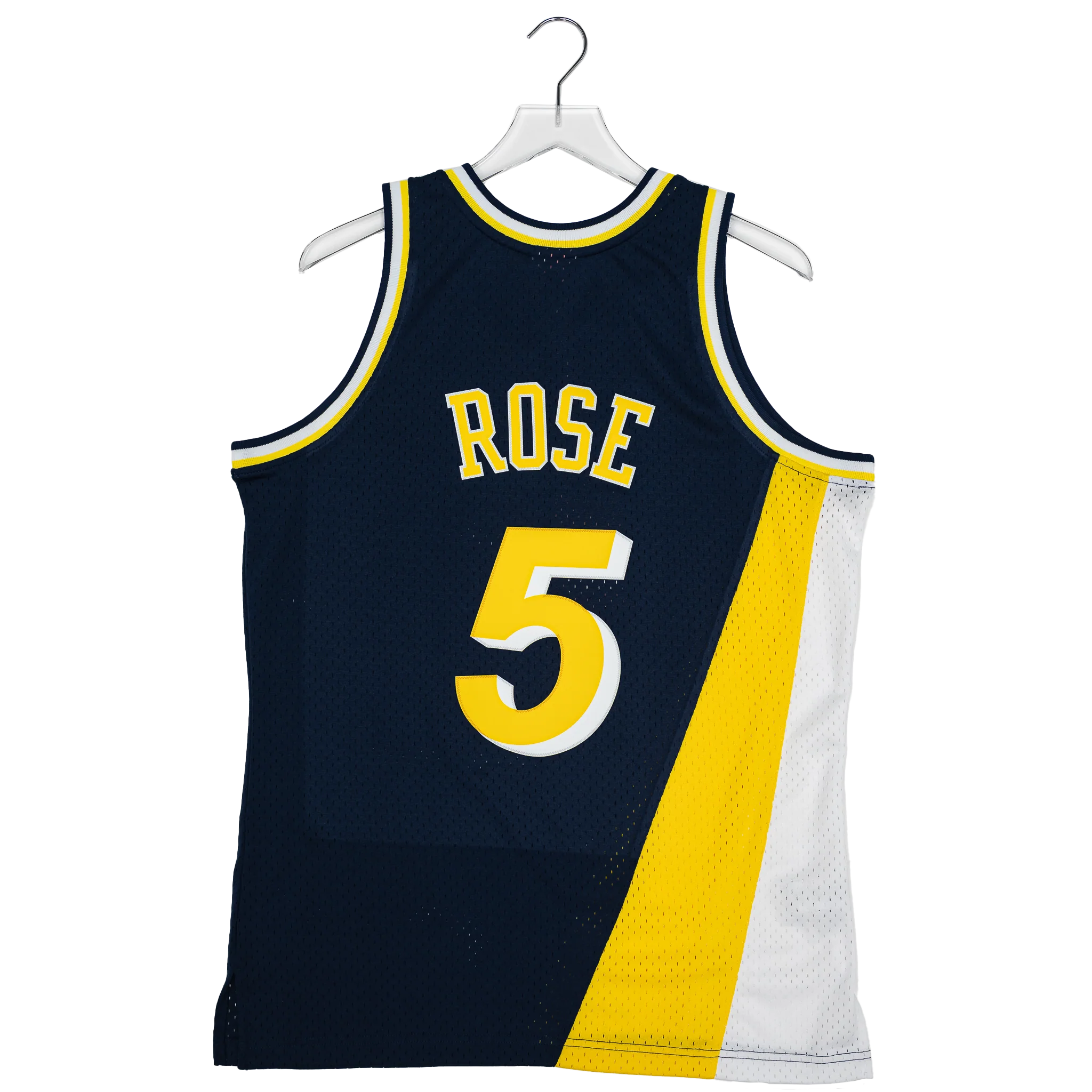 Adult Indiana Pacers #5 Jalen Rose Flo-Jo Hardwood Classic Jersey in Navy by Mitchell & Ness