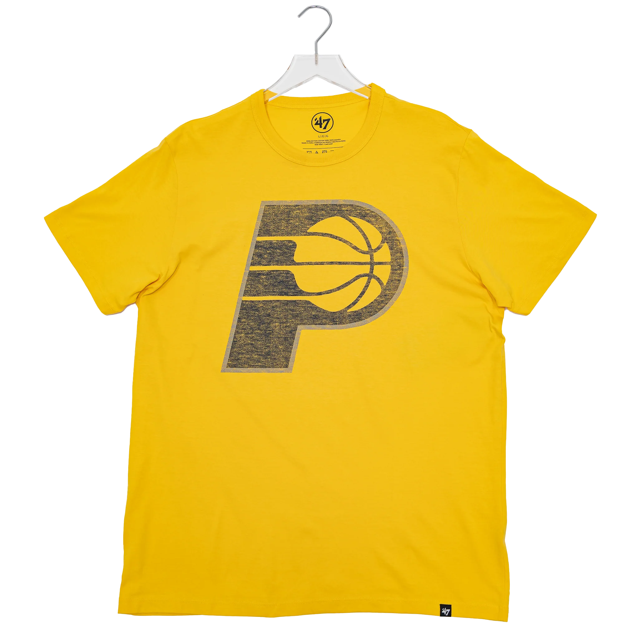 Adult Indiana Pacers Primary Logo Franklin T-shirt in Gold by '47 2 Adult Indiana Pacers Primary Logo Franklin T-shirt in Gold by '47