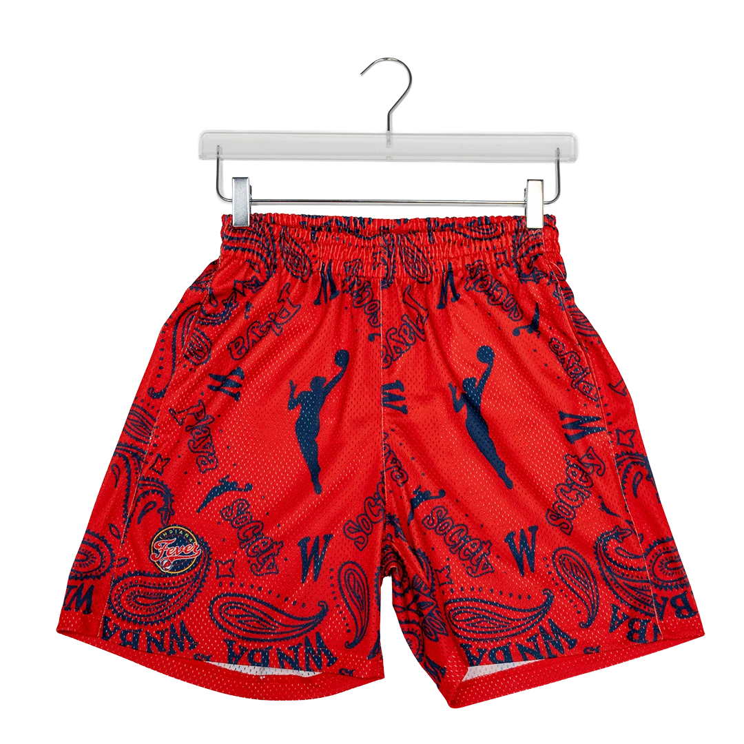 Adult Indiana Fever Paisley Shorts in Red by Playa Society 1 Adult Indiana Fever Paisley Shorts in Red by Playa Society