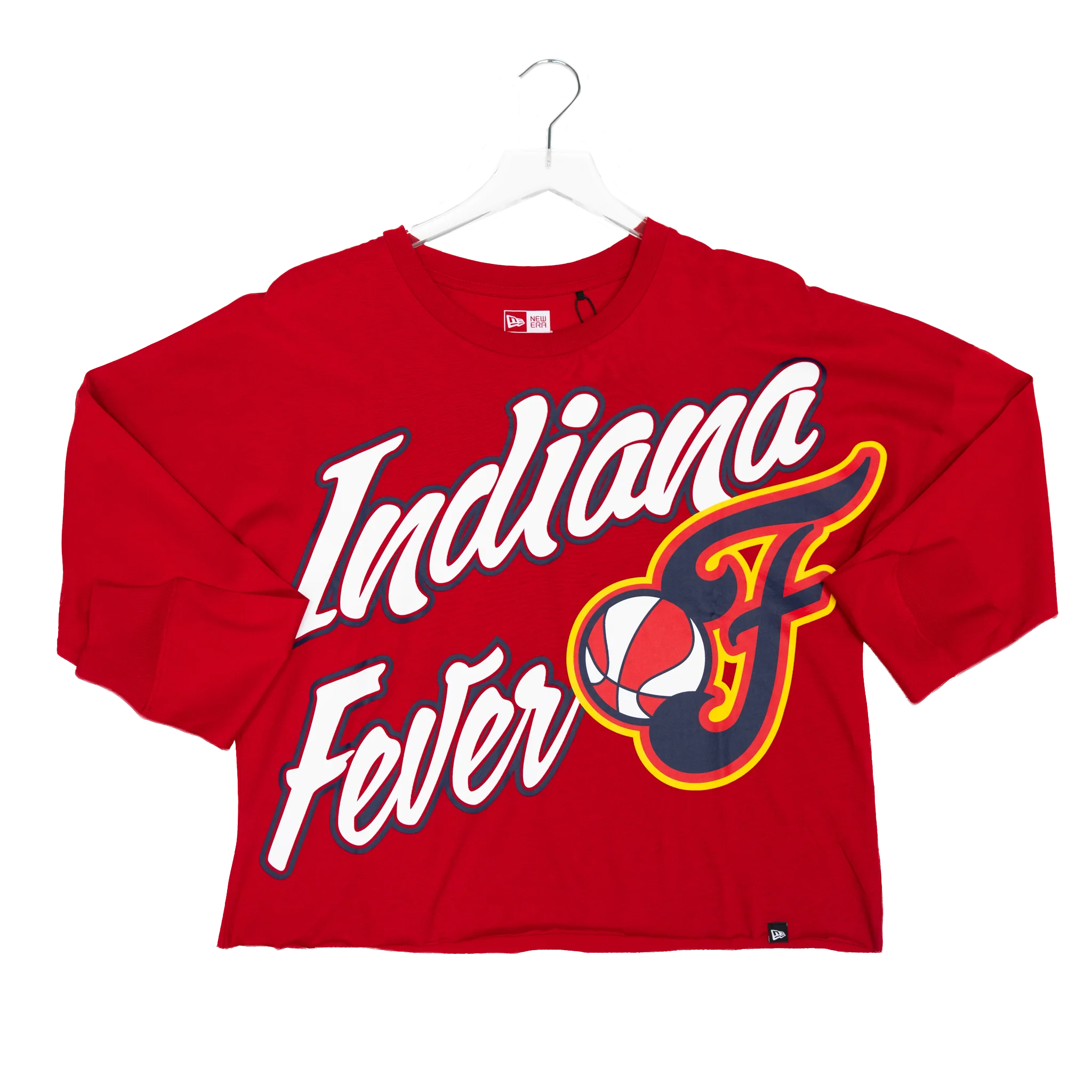 Women's Indiana Fever Fan Boxy Long-Sleeve Shirt in Red by New Era 4 Women's Indiana Fever Fan Boxy Long-Sleeve Shirt in Red by New Era