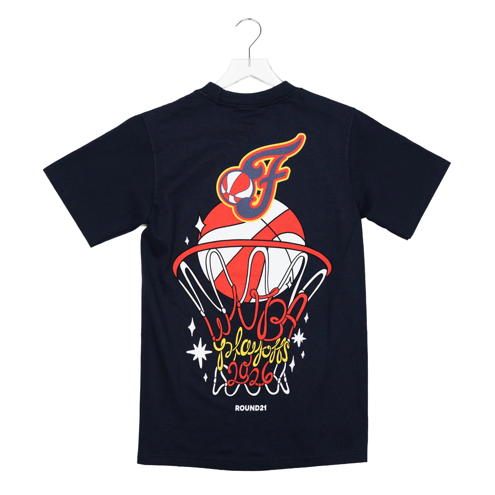 Adult Indiana Fever 2026 WNBA Playoffs RISE UP INDY T-shirt in Navy by Round21