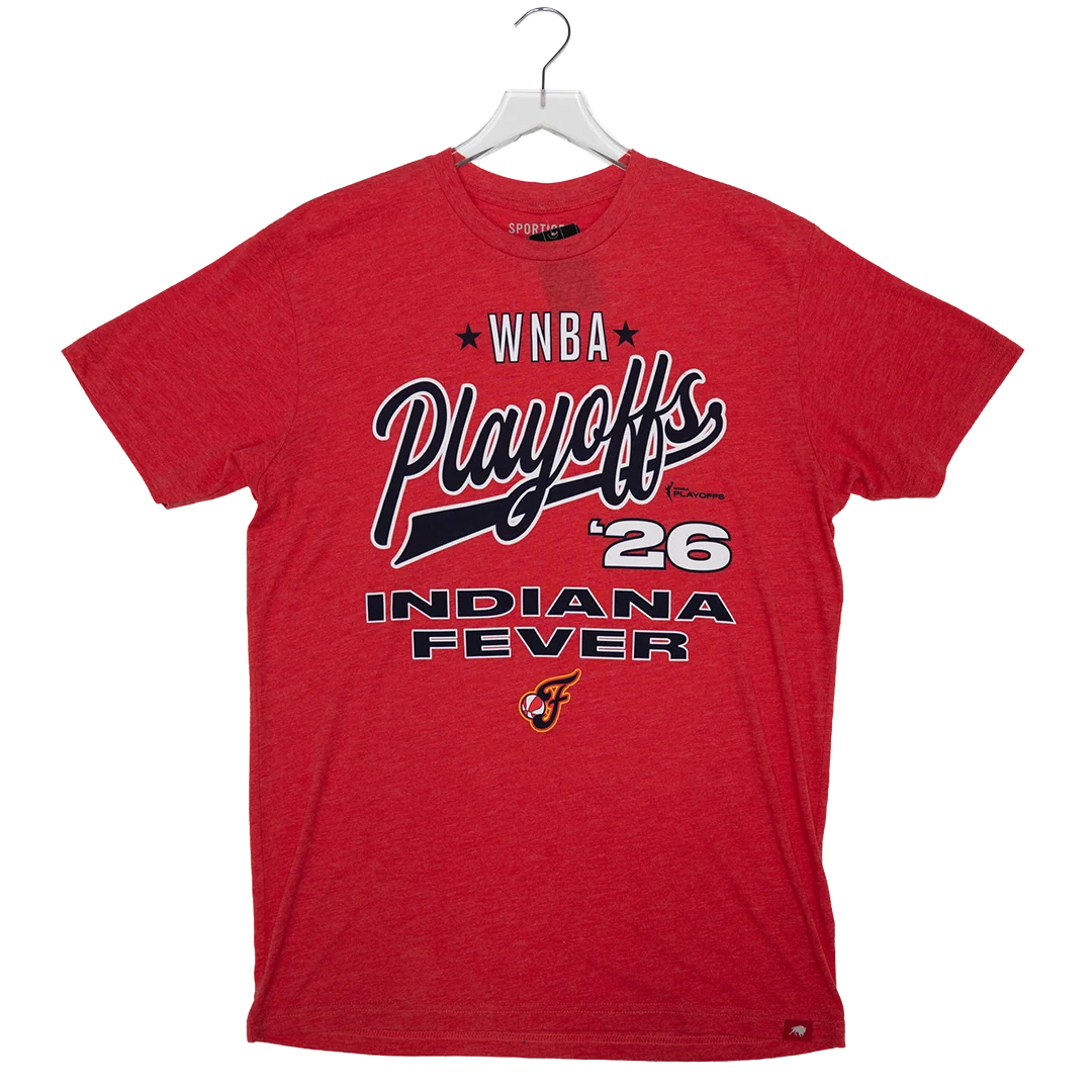 Adult Indiana Fever 2026 WNBA Playoffs T-shirt in Red by Sportiqe