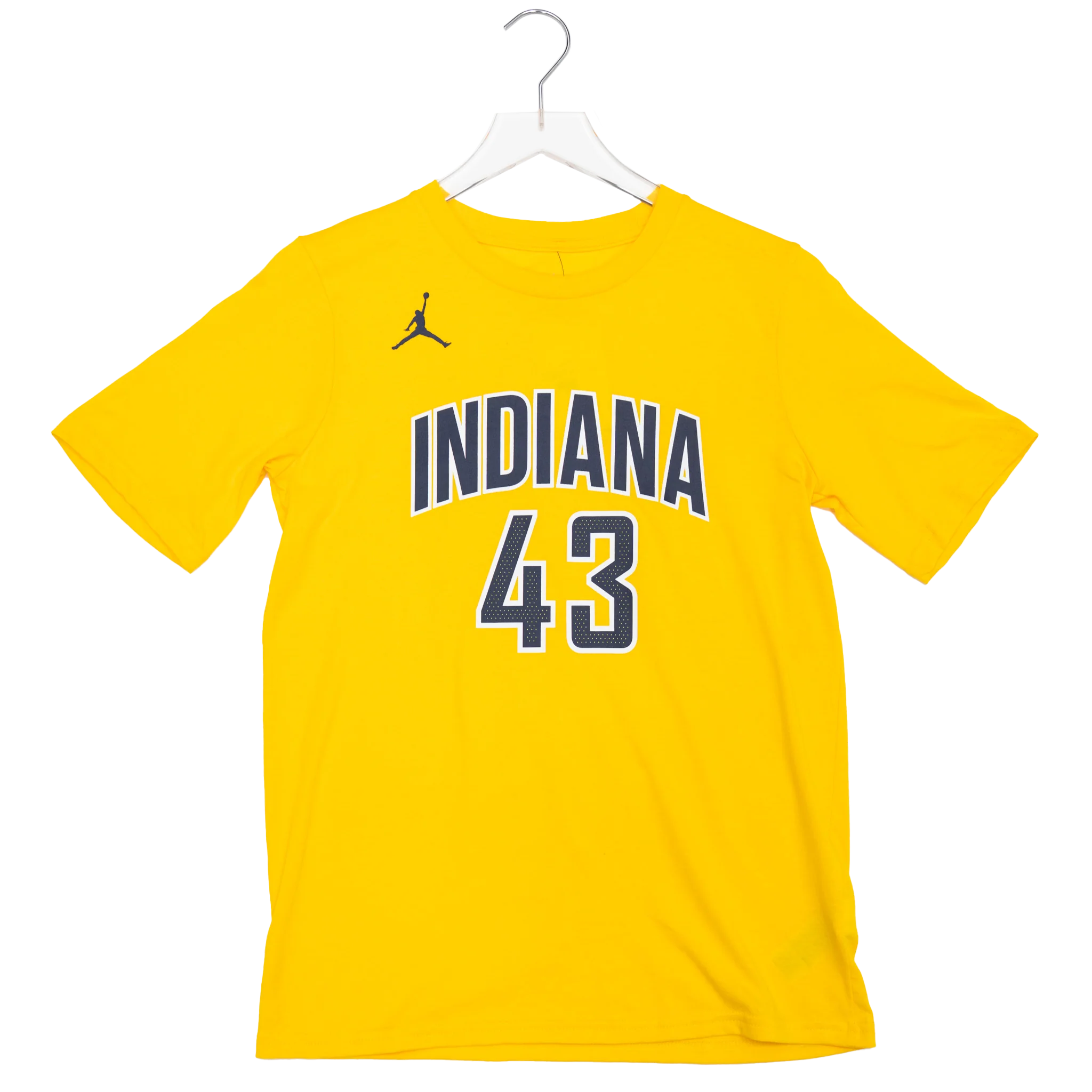 Youth Indiana Pacers #43 Pascal Siakam 26-27' Statement Name and Number T-shirt in Gold by Jordan