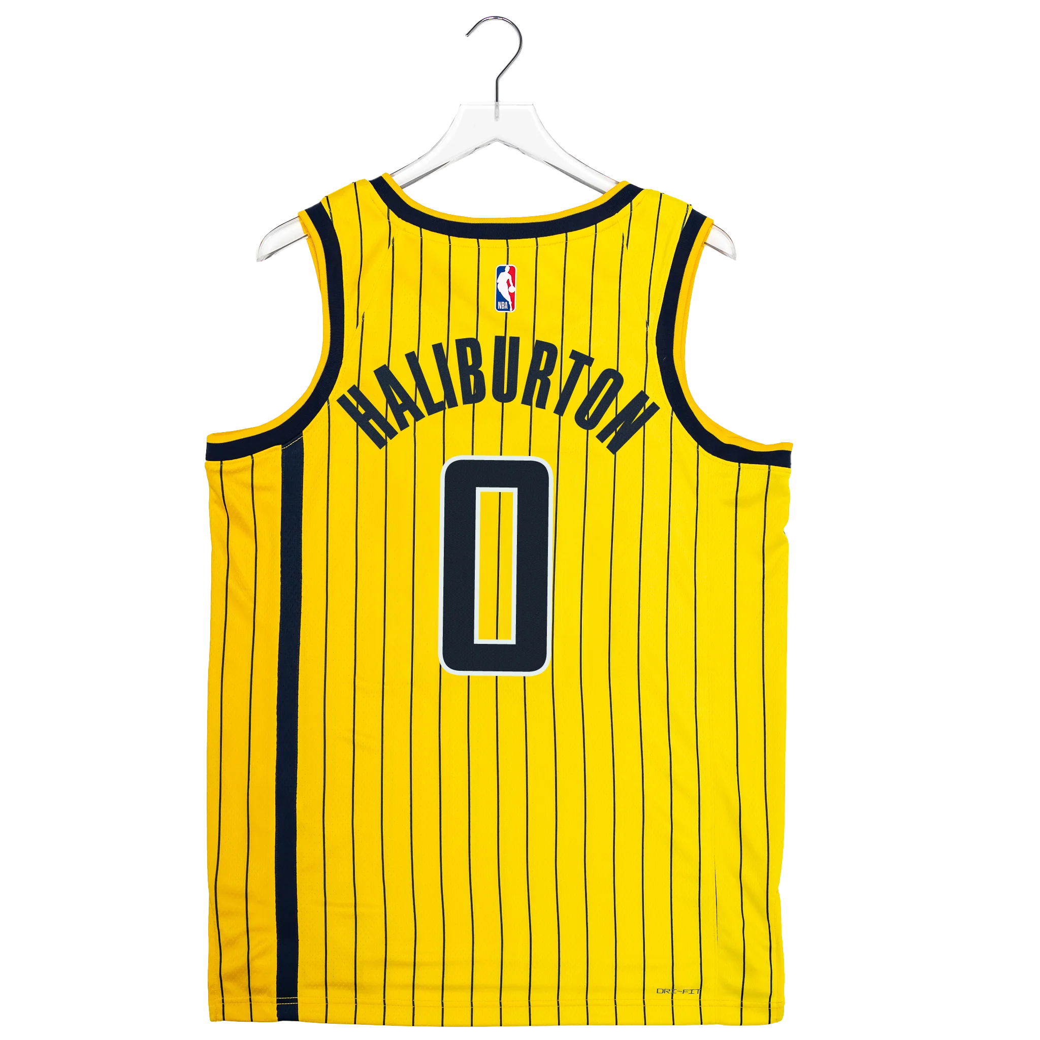 Adult Indiana Pacers #0 Tyrese Haliburton 26-27' Statement Swingman Jersey in Gold by Jordan