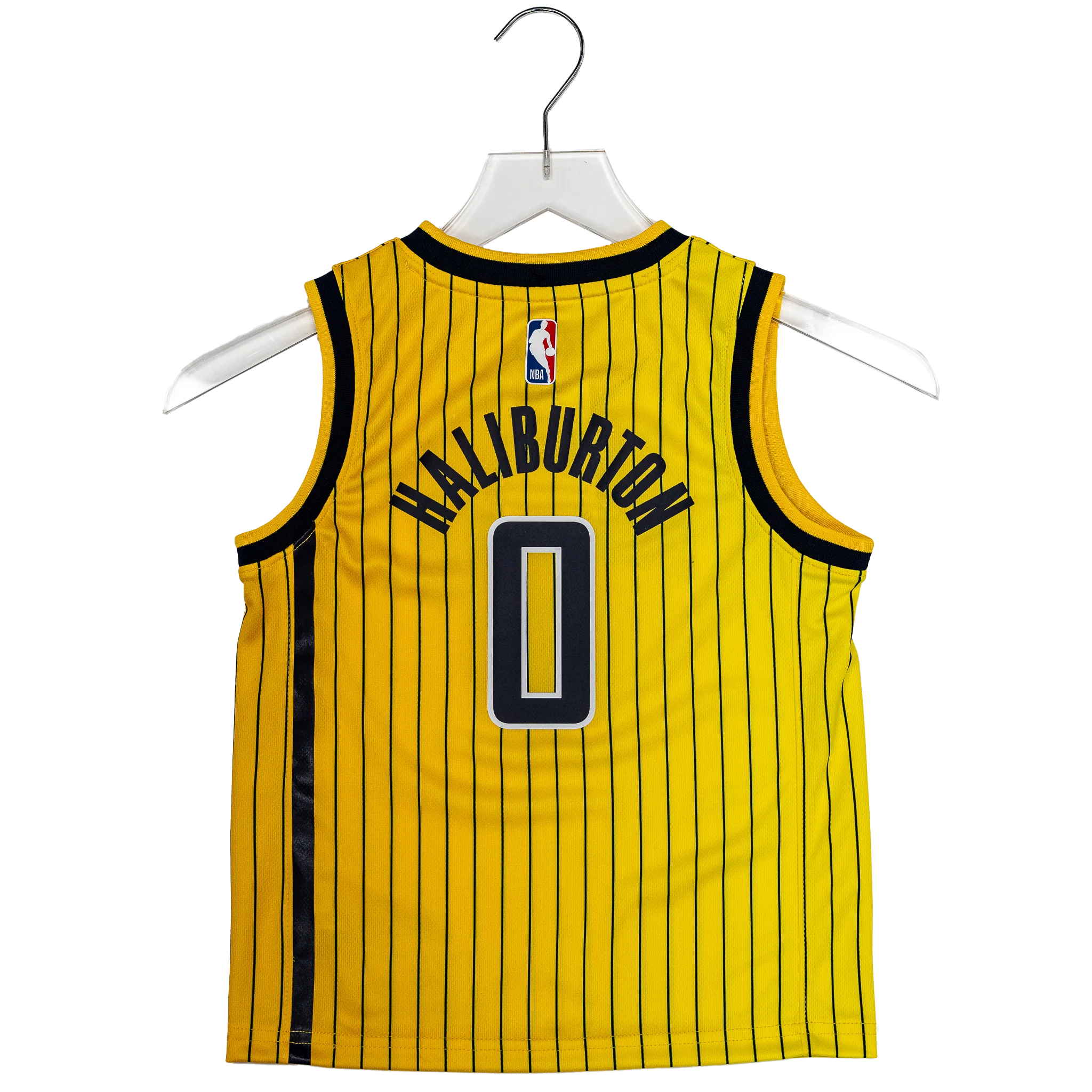 Youth 4-7 Indiana Pacers #0 Tyrese Haliburton 26-27' Statement Swingman Jersey in Gold by Jordan 9 Youth 4-7 Indiana Pacers #0 Tyrese Haliburton 26-27' Statement Swingman Jersey in Gold by Jordan