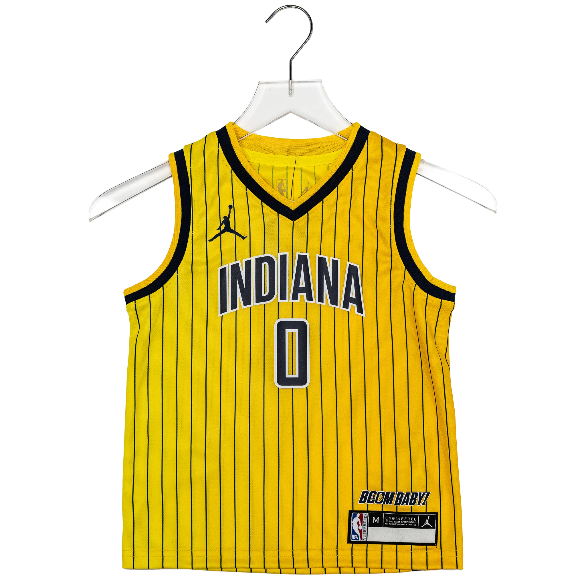Youth 4-7 Indiana Pacers #0 Tyrese Haliburton 26-27' Statement Swingman Jersey in Gold by Jordan