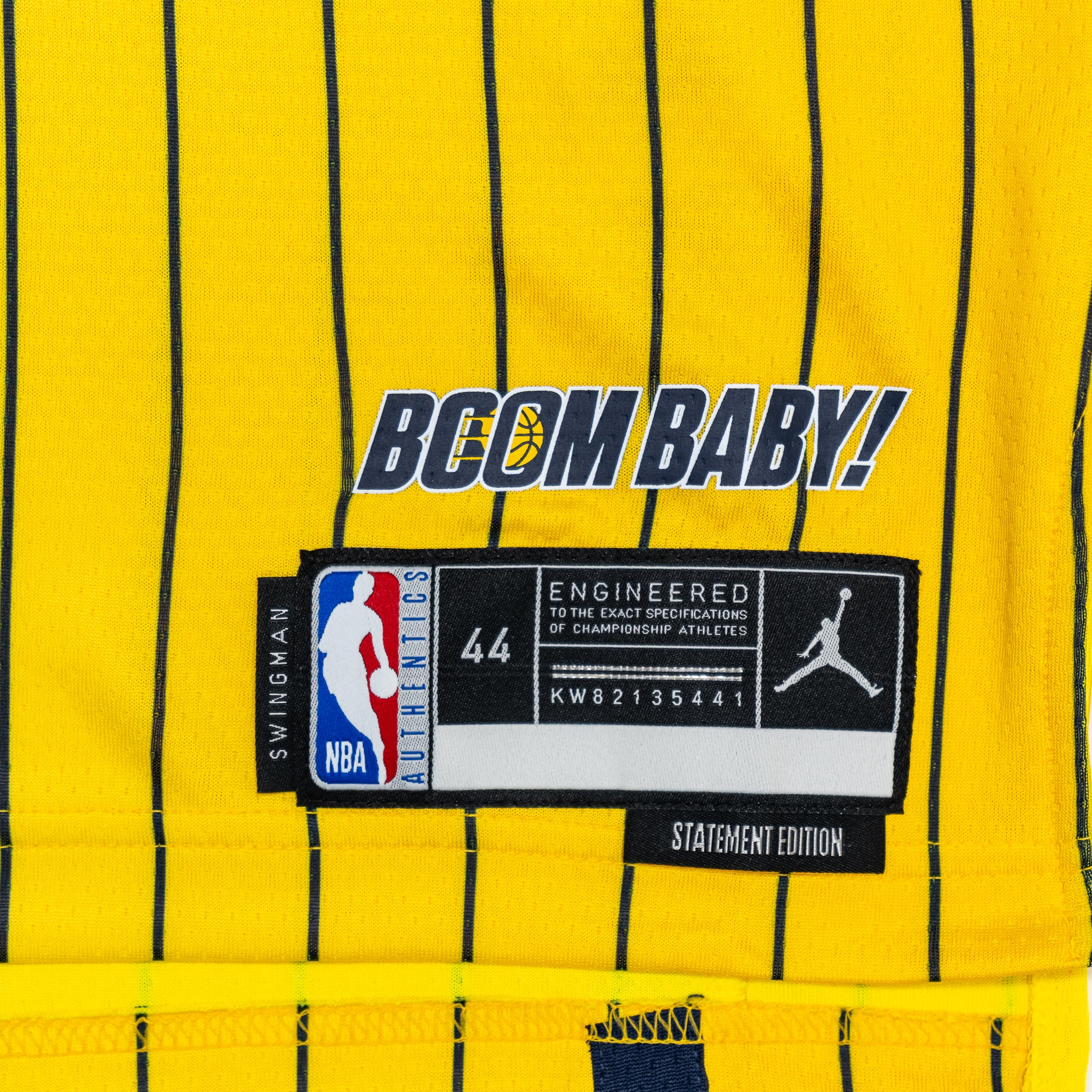 Adult Indiana Pacers #1 Obi Toppin 26-27' Statement Swingman Jersey in Gold by Jordan 3 Adult Indiana Pacers #1 Obi Toppin 26-27' Statement Swingman Jersey in Gold by Jordan