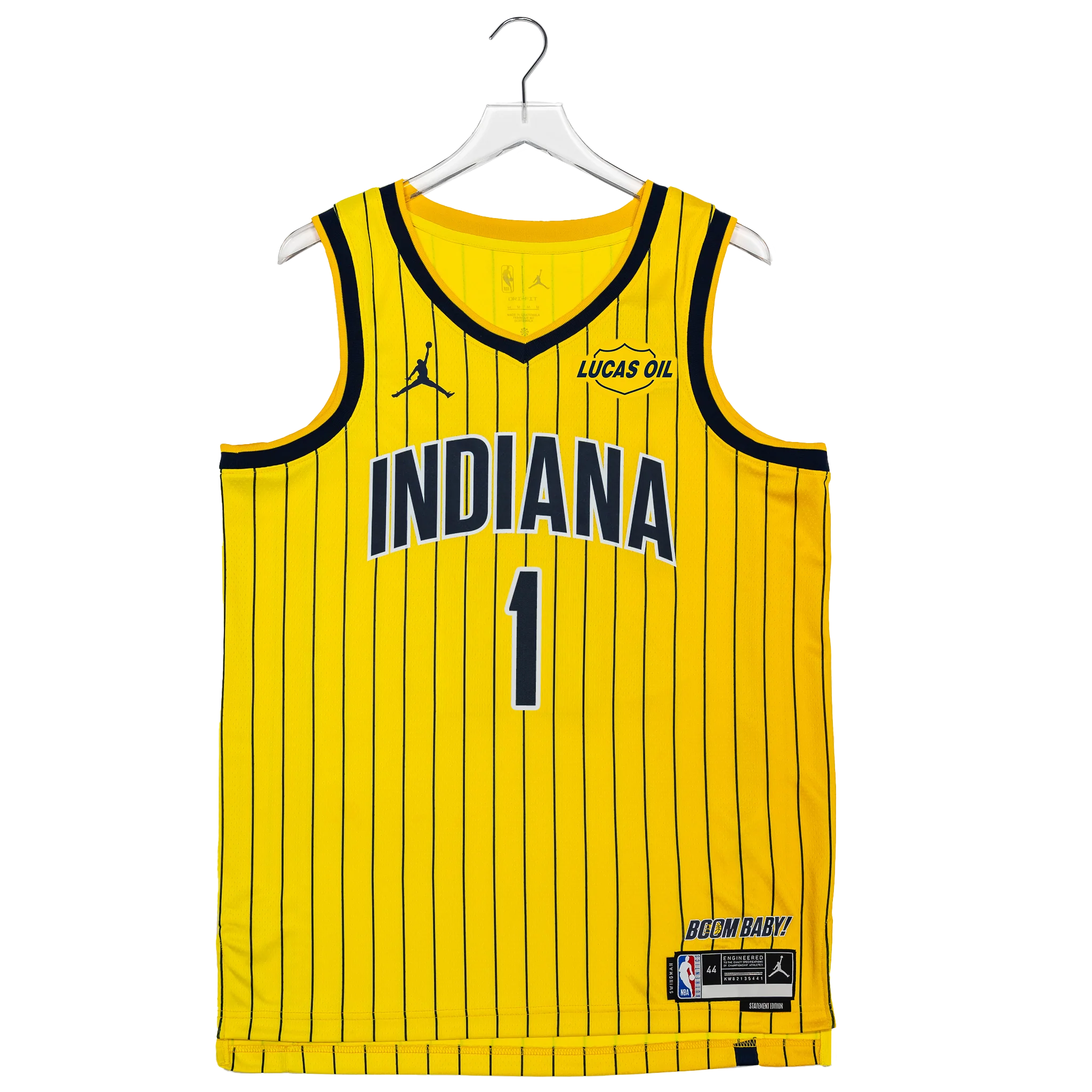 Adult Indiana Pacers #1 Obi Toppin 26-27' Statement Swingman Jersey in Gold by Jordan 2 Adult Indiana Pacers #1 Obi Toppin 26-27' Statement Swingman Jersey in Gold by Jordan