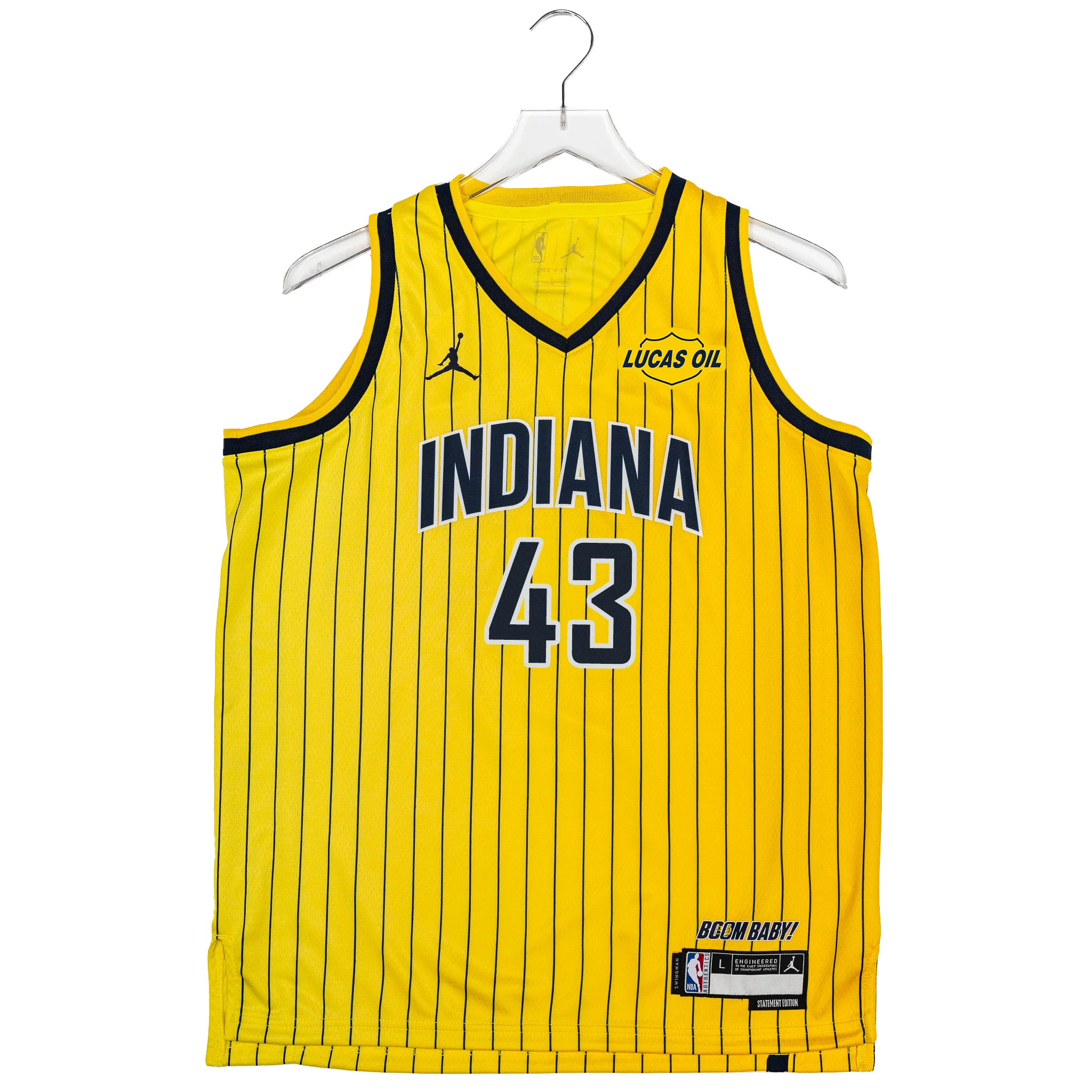 Youth Indiana Pacers #43 Pascal Siakam 26-27' Statement Swingman Jersey in Gold by Jordan 2 Youth Indiana Pacers #43 Pascal Siakam 26-27' Statement Swingman Jersey in Gold by Jordan