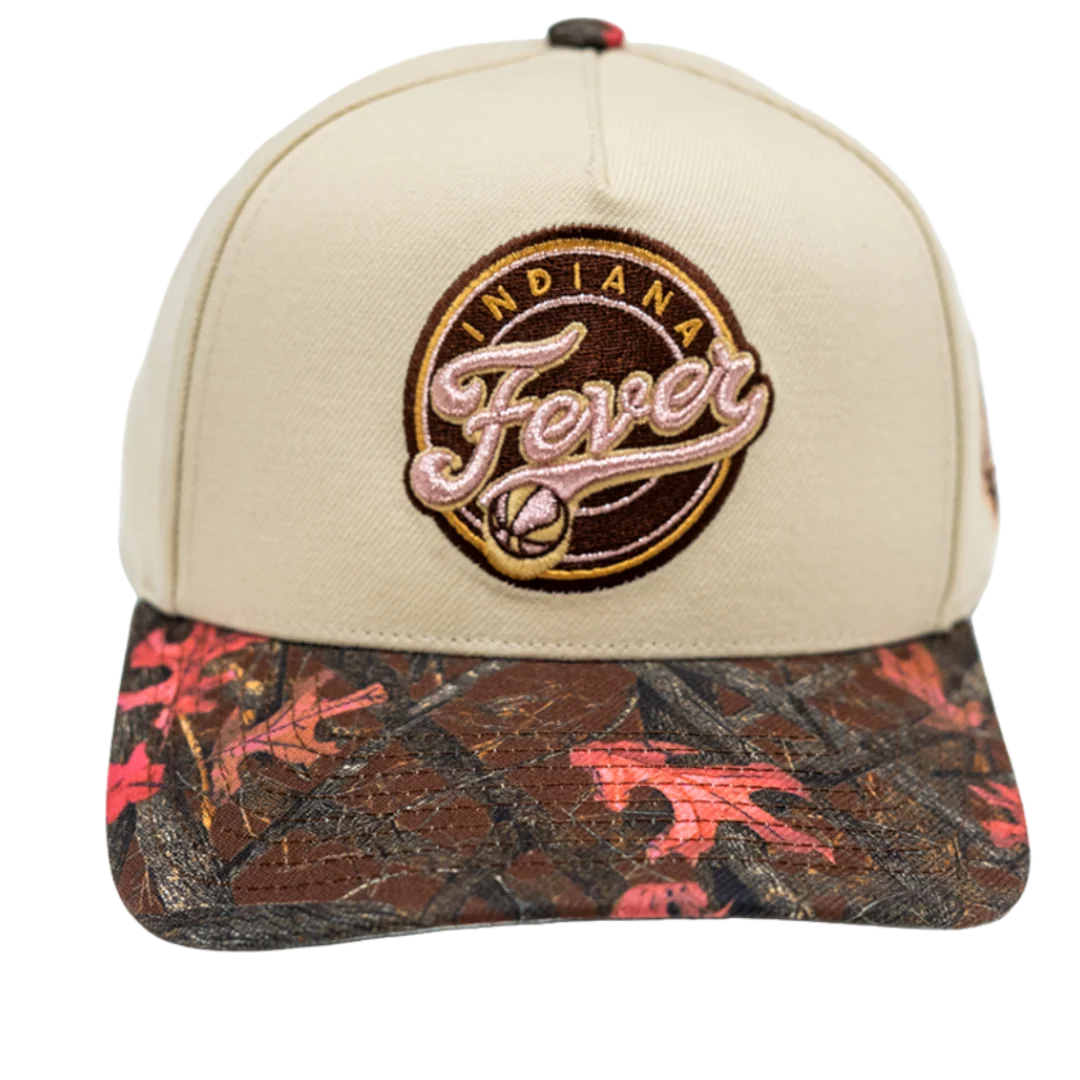 Adult Indiana Fever Pink Camo Snapback Hat in Natural by Mitchell & Ness